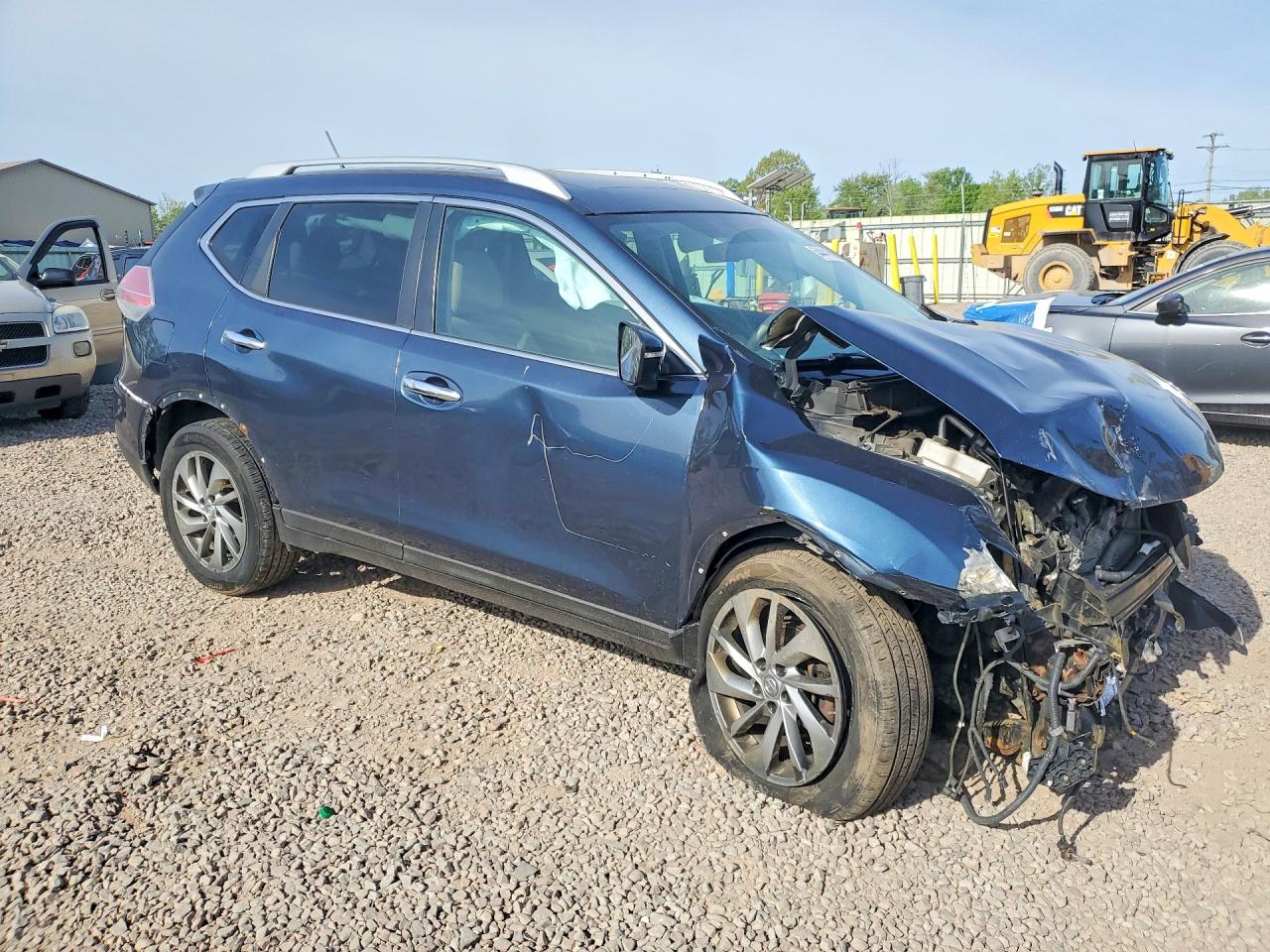 2015 Nissan Rogue Sl Blue vin: 5N1AT2MVXFC770772