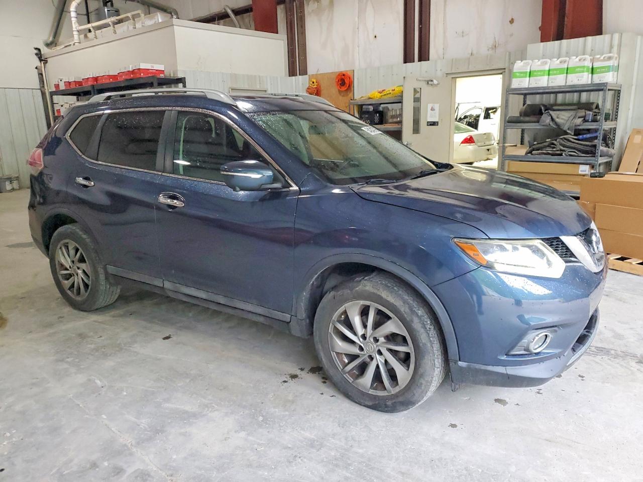 2015 Nissan Rogue Sl Blue vin: 5N1AT2MVXFC776720