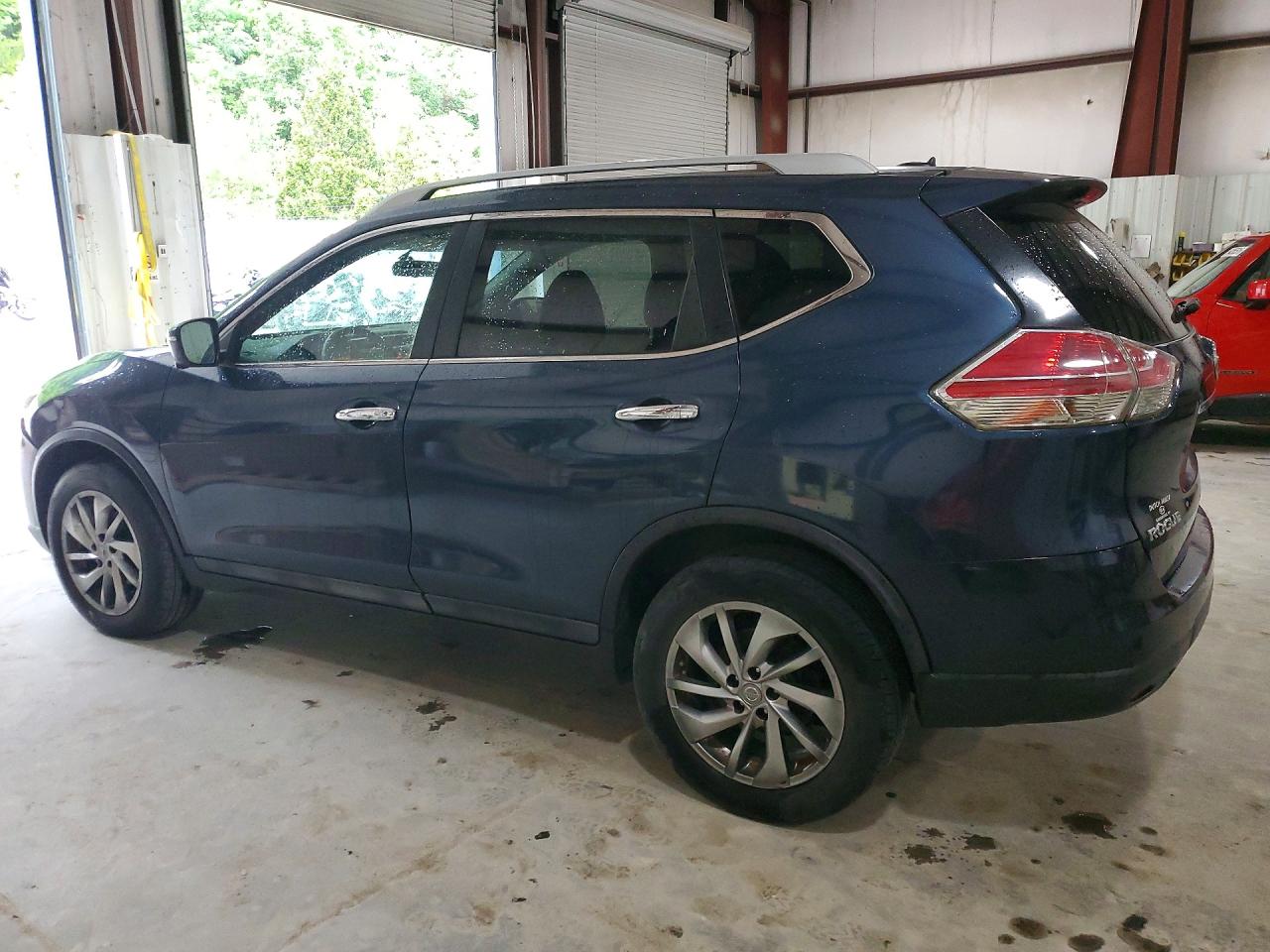 2015 Nissan Rogue Sl Blue vin: 5N1AT2MVXFC776720