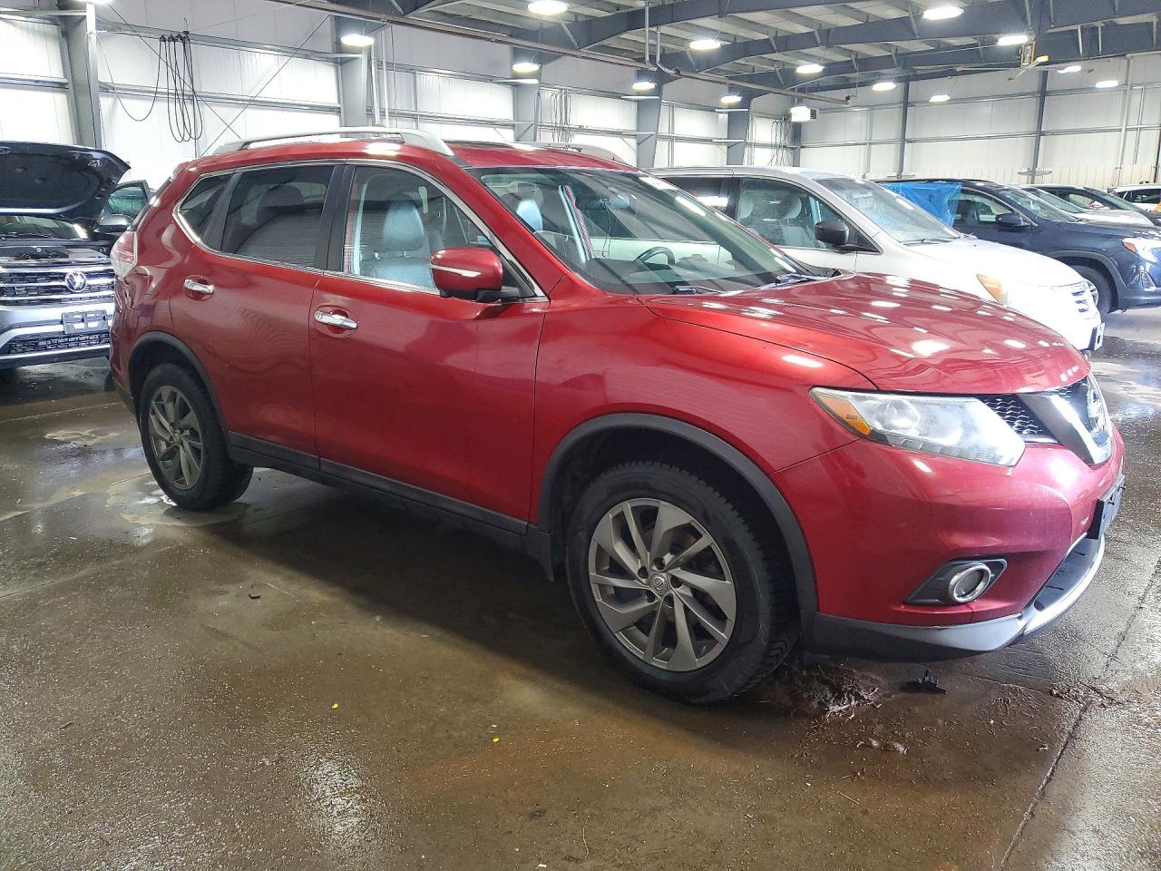 2015 Nissan Rogue Sl Red vin: 5N1AT2MVXFC779732