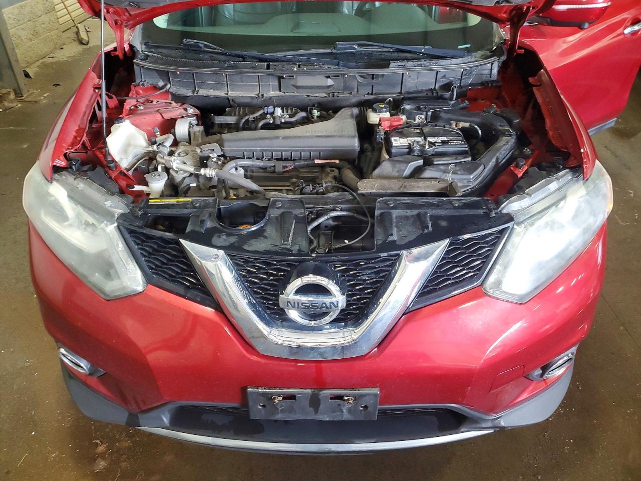 2015 Nissan Rogue Sl Red vin: 5N1AT2MVXFC779732