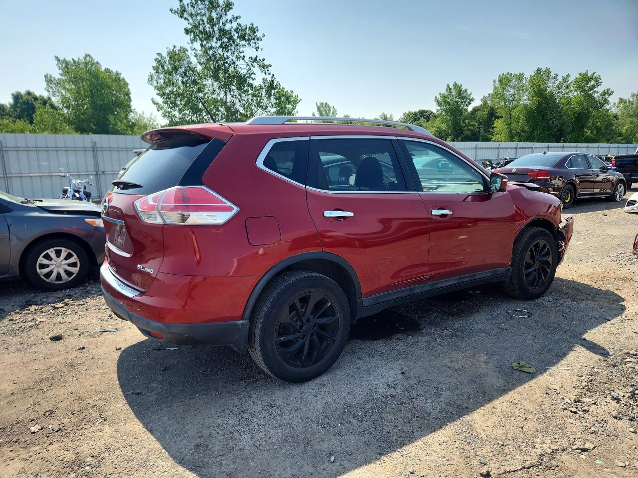 2015 Nissan Rogue Sl Red vin: 5N1AT2MVXFC782310