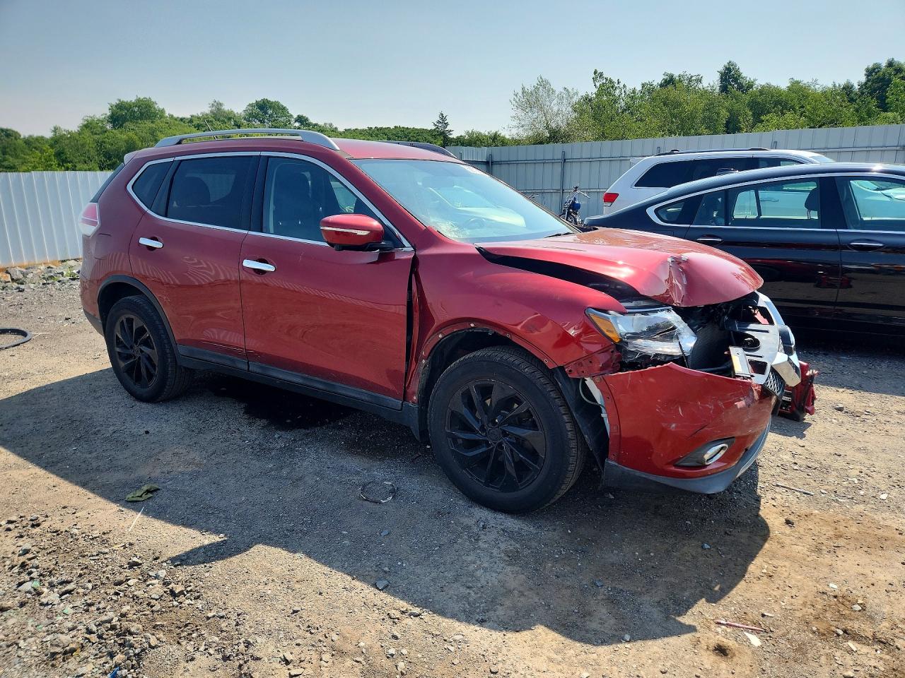 2015 Nissan Rogue Sl Red vin: 5N1AT2MVXFC782310