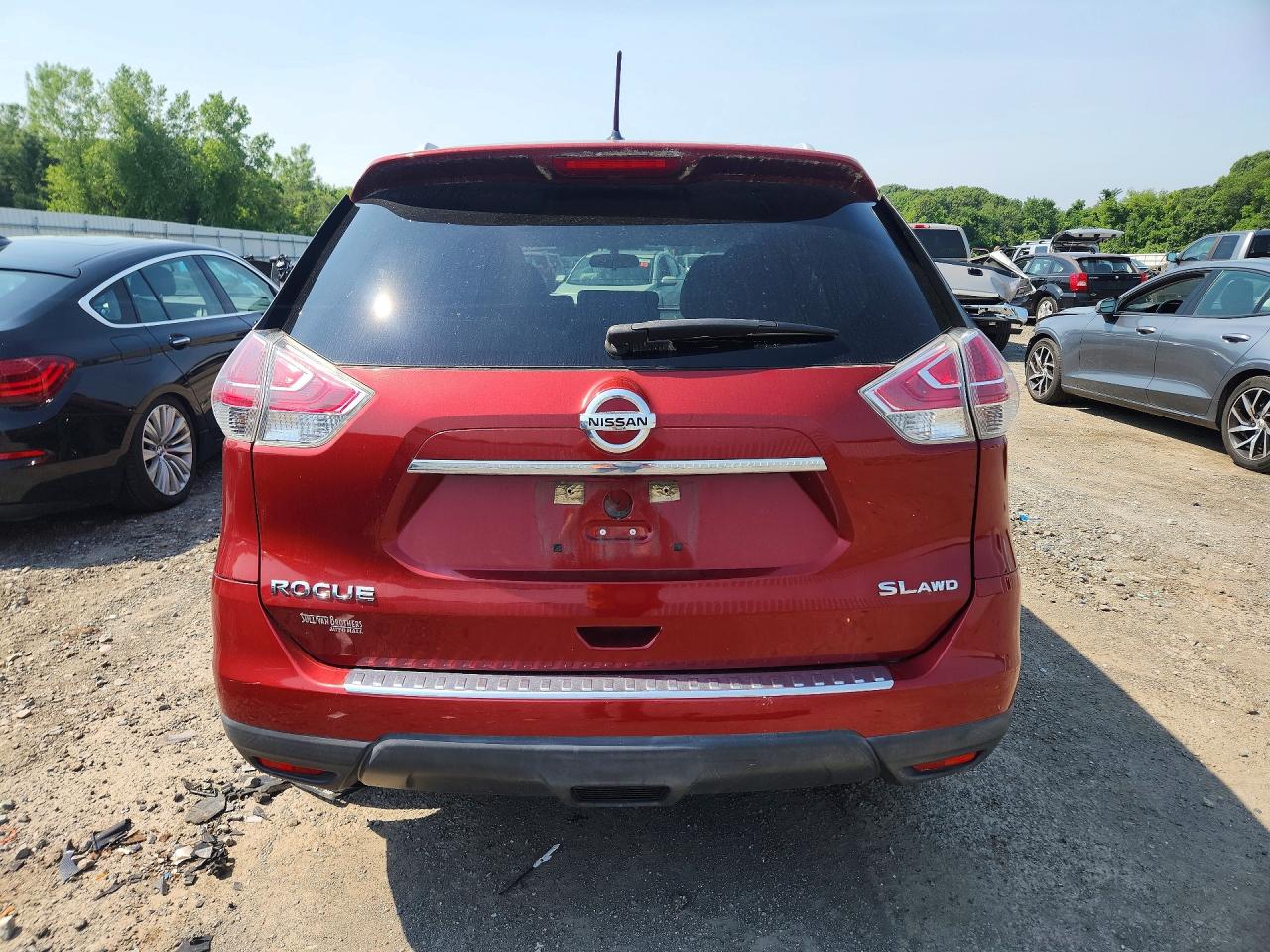2015 Nissan Rogue Sl Red vin: 5N1AT2MVXFC782310