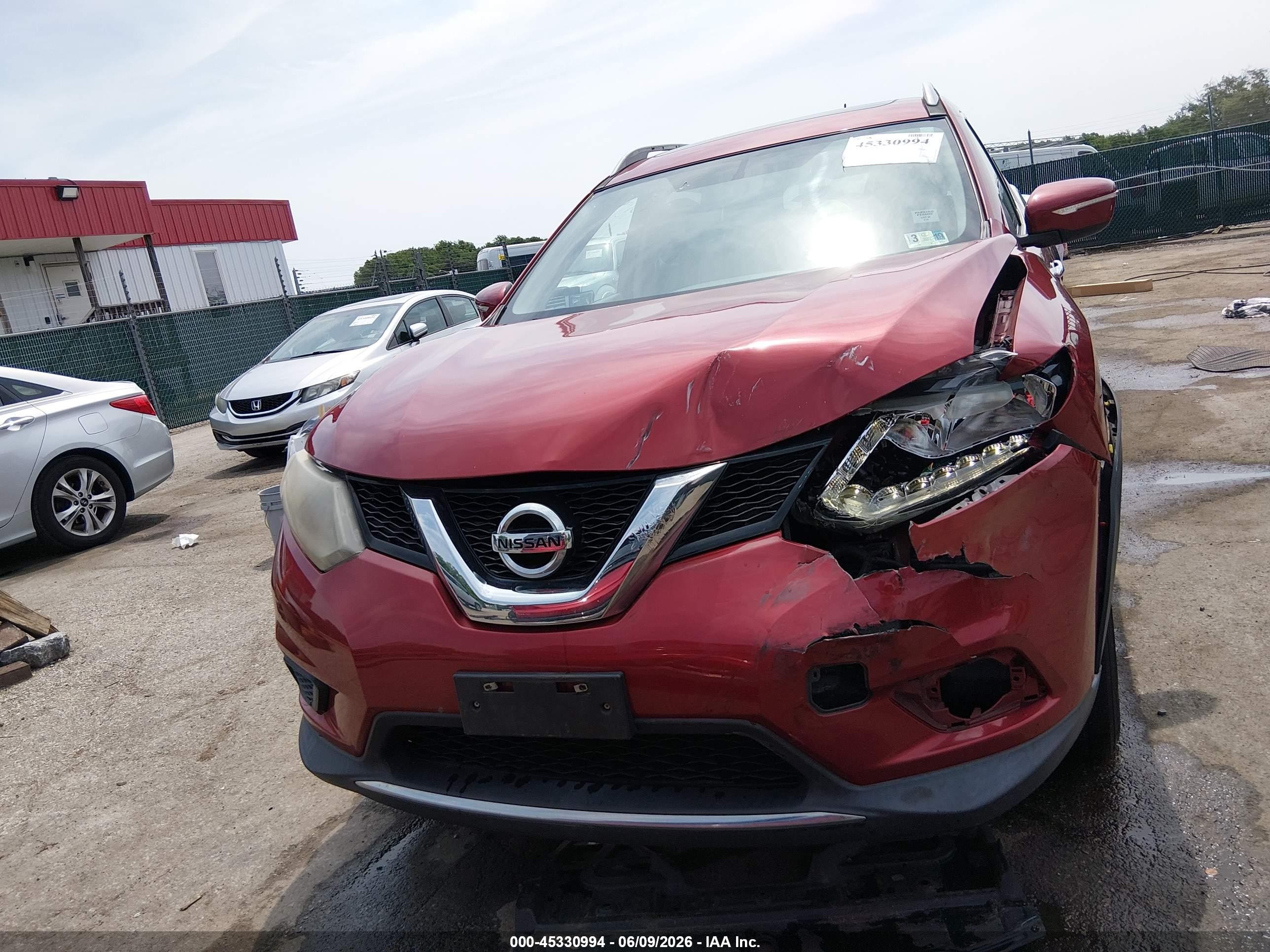 2015 Nissan Rogue Sv Red vin: 5N1AT2MVXFC783151