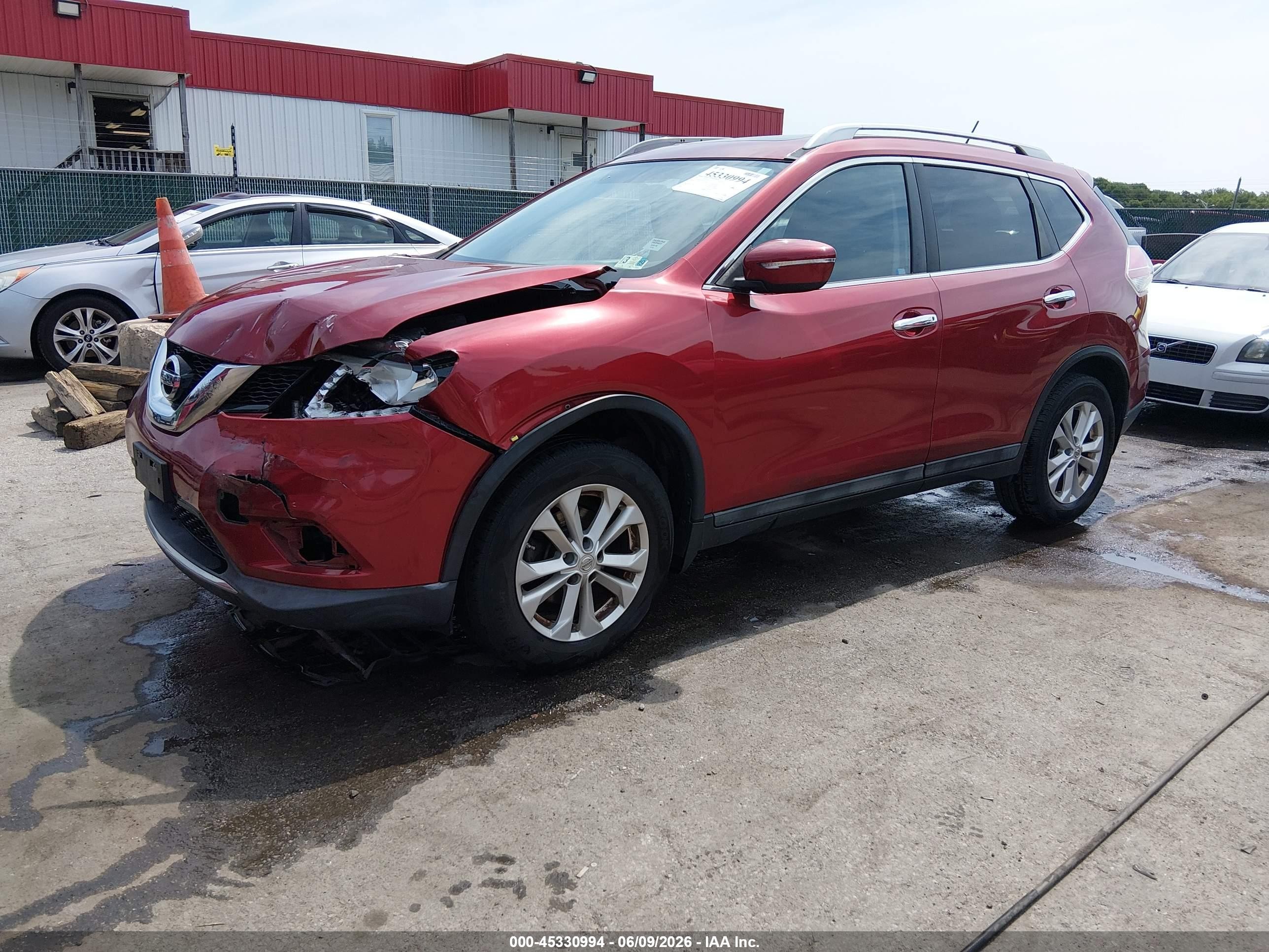 2015 Nissan Rogue Sv Red vin: 5N1AT2MVXFC783151