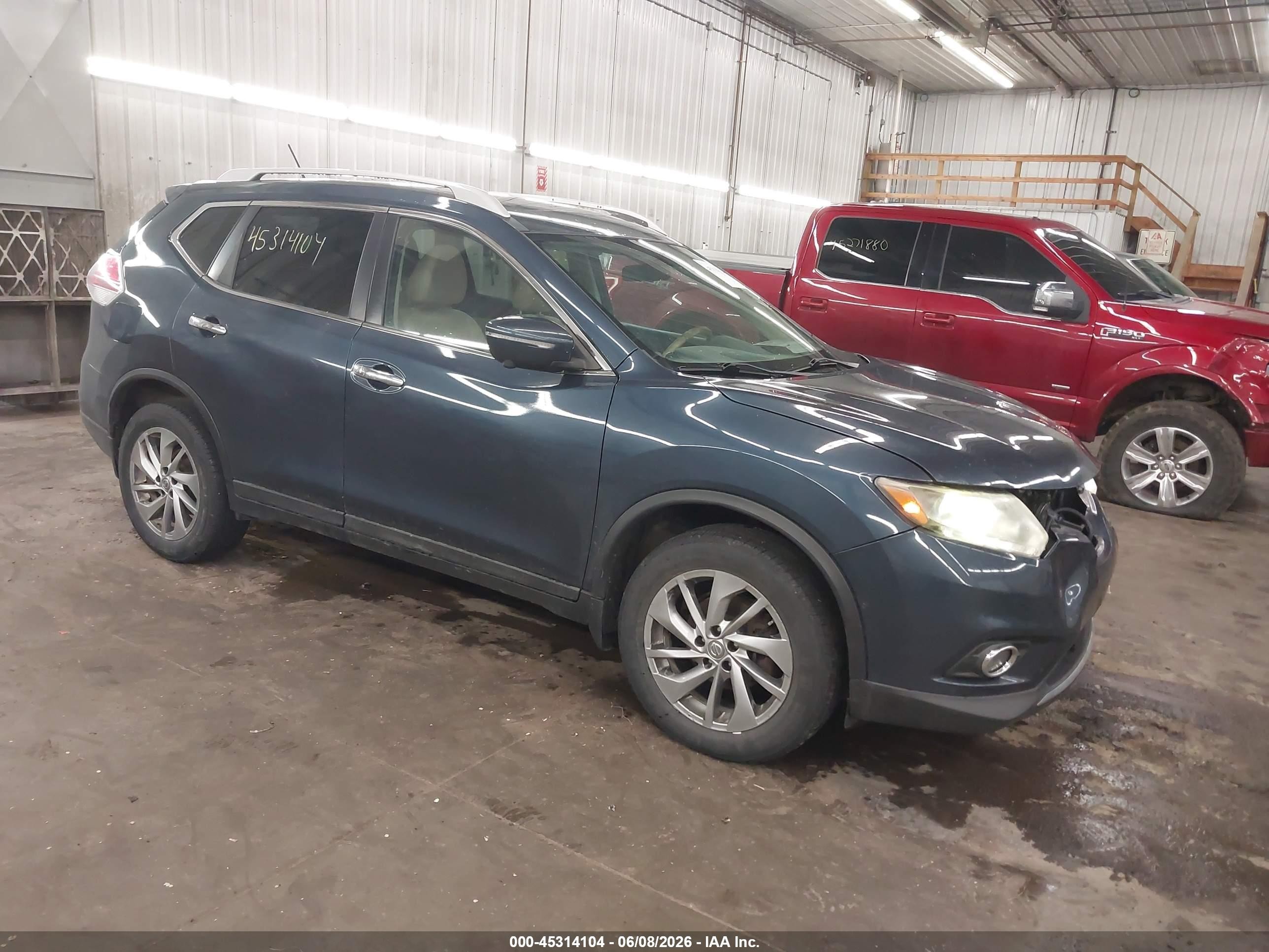 2015 Nissan Rogue Sl Синий vin: 5N1AT2MVXFC785062