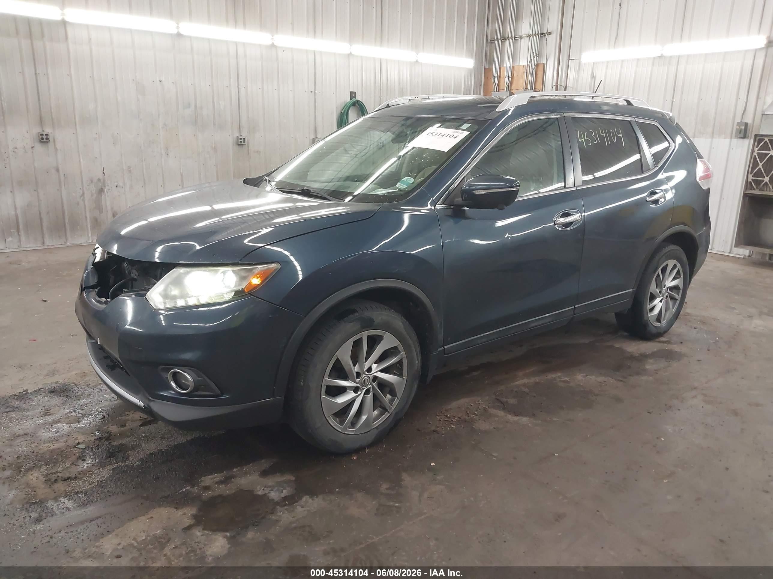 2015 Nissan Rogue Sl Синий vin: 5N1AT2MVXFC785062