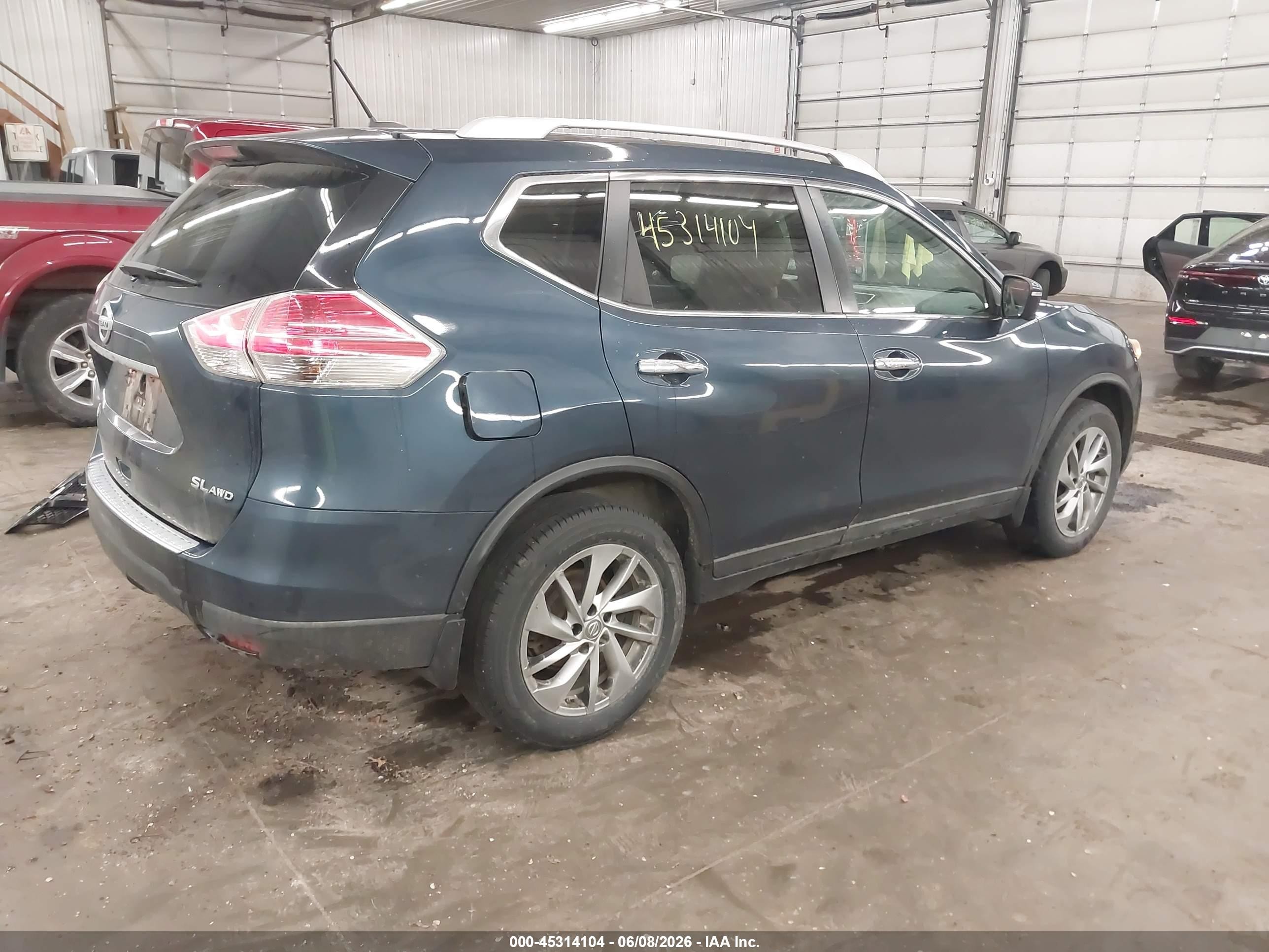 2015 Nissan Rogue Sl Синий vin: 5N1AT2MVXFC785062
