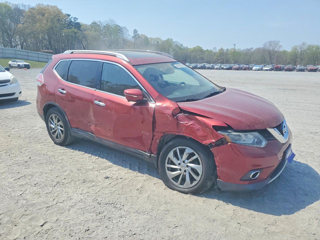 2015 Nissan Rogue S Красный vin: 5N1AT2MVXFC785921