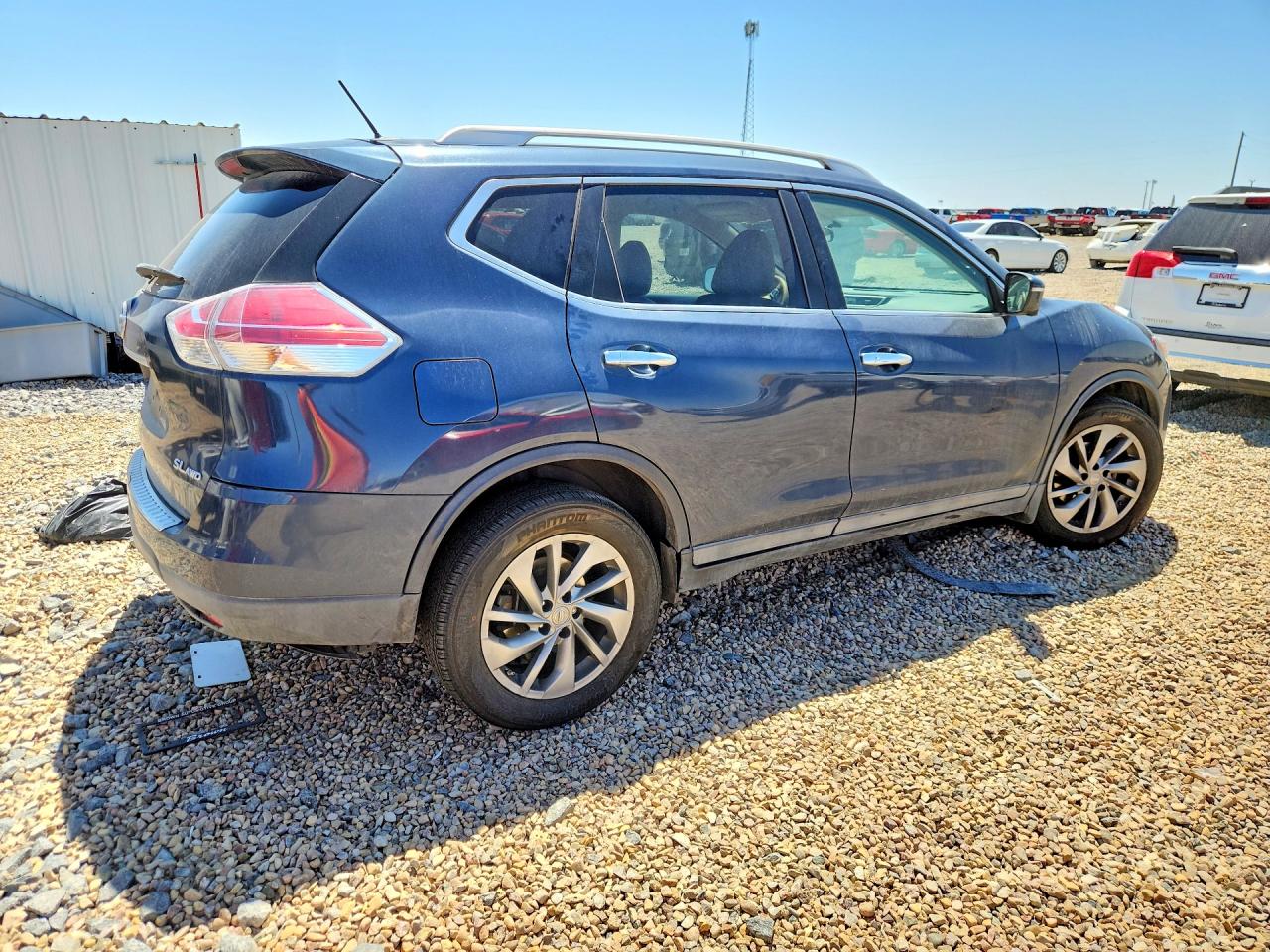 2015 Nissan Rogue Sl Blue vin: 5N1AT2MVXFC790181