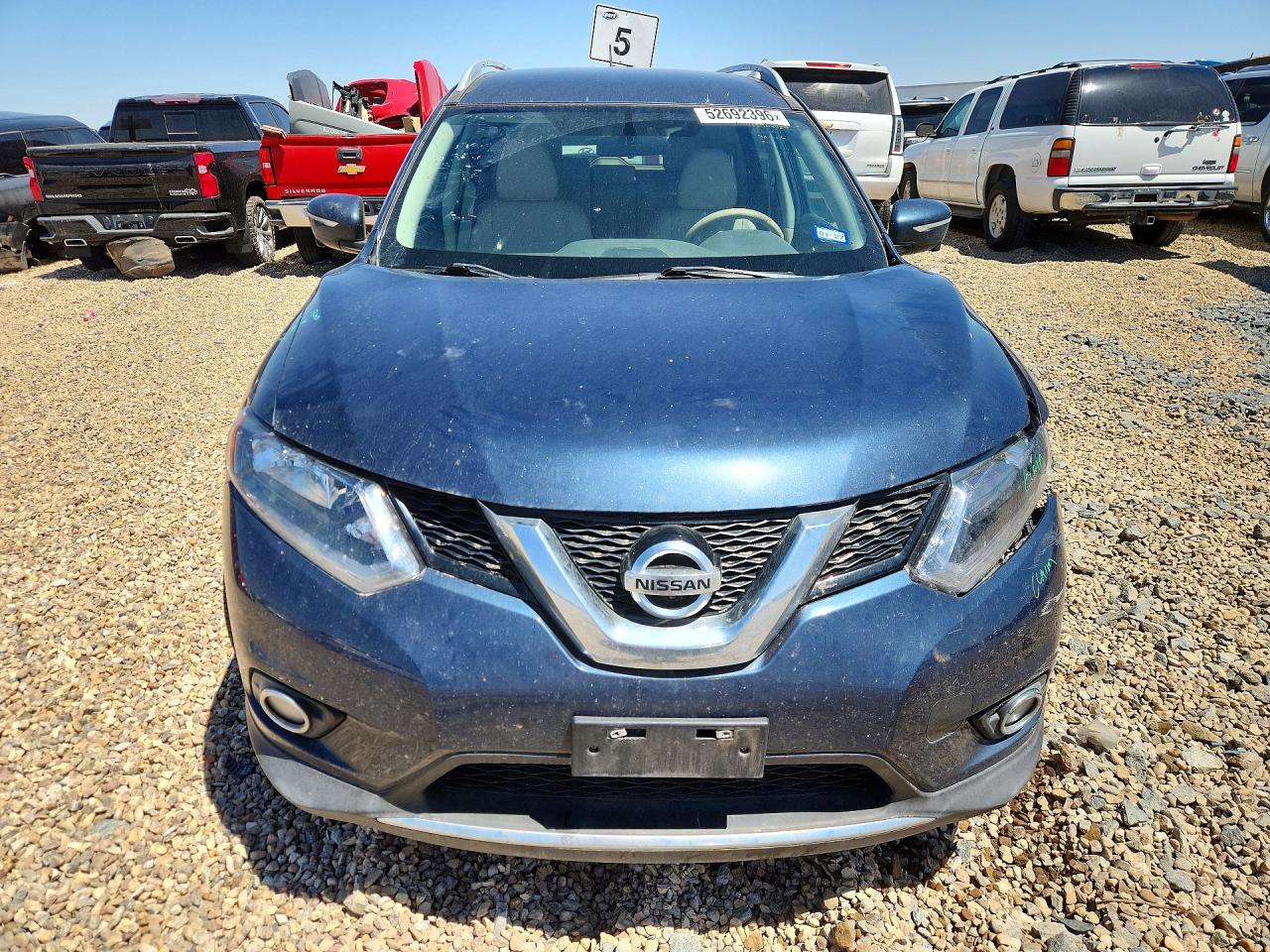 2015 Nissan Rogue Sl Blue vin: 5N1AT2MVXFC790181