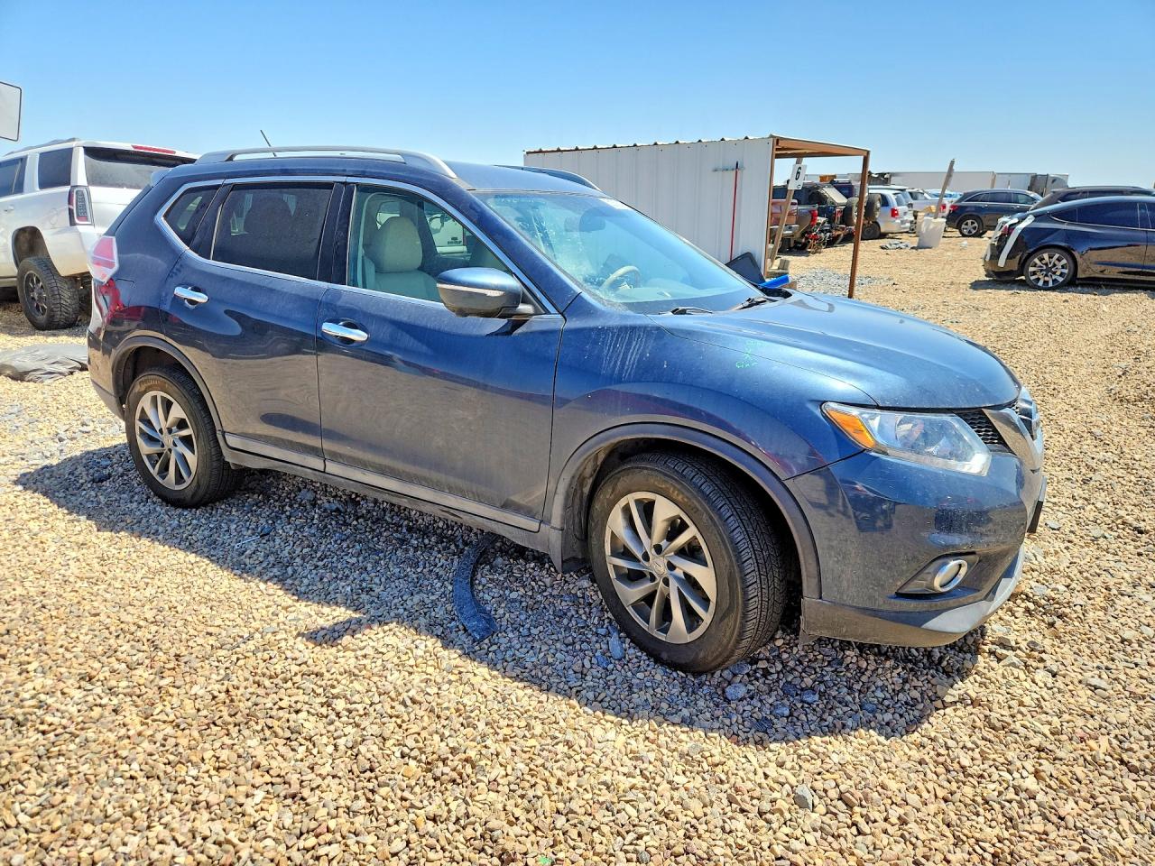 2015 Nissan Rogue Sl Blue vin: 5N1AT2MVXFC790181