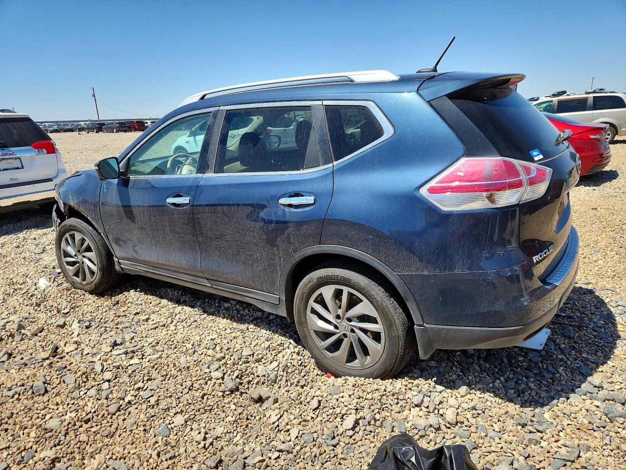 2015 Nissan Rogue Sl Blue vin: 5N1AT2MVXFC790181