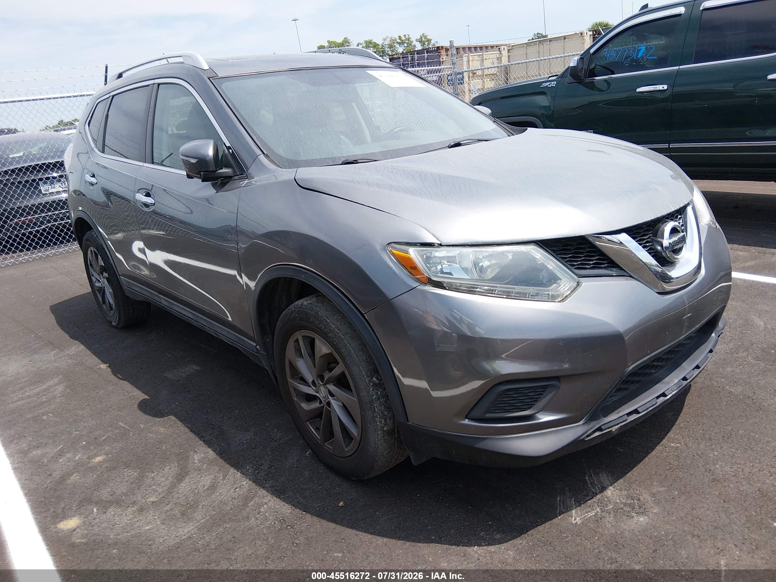 2015 Nissan Rogue Sl Gray vin: 5N1AT2MVXFC799141