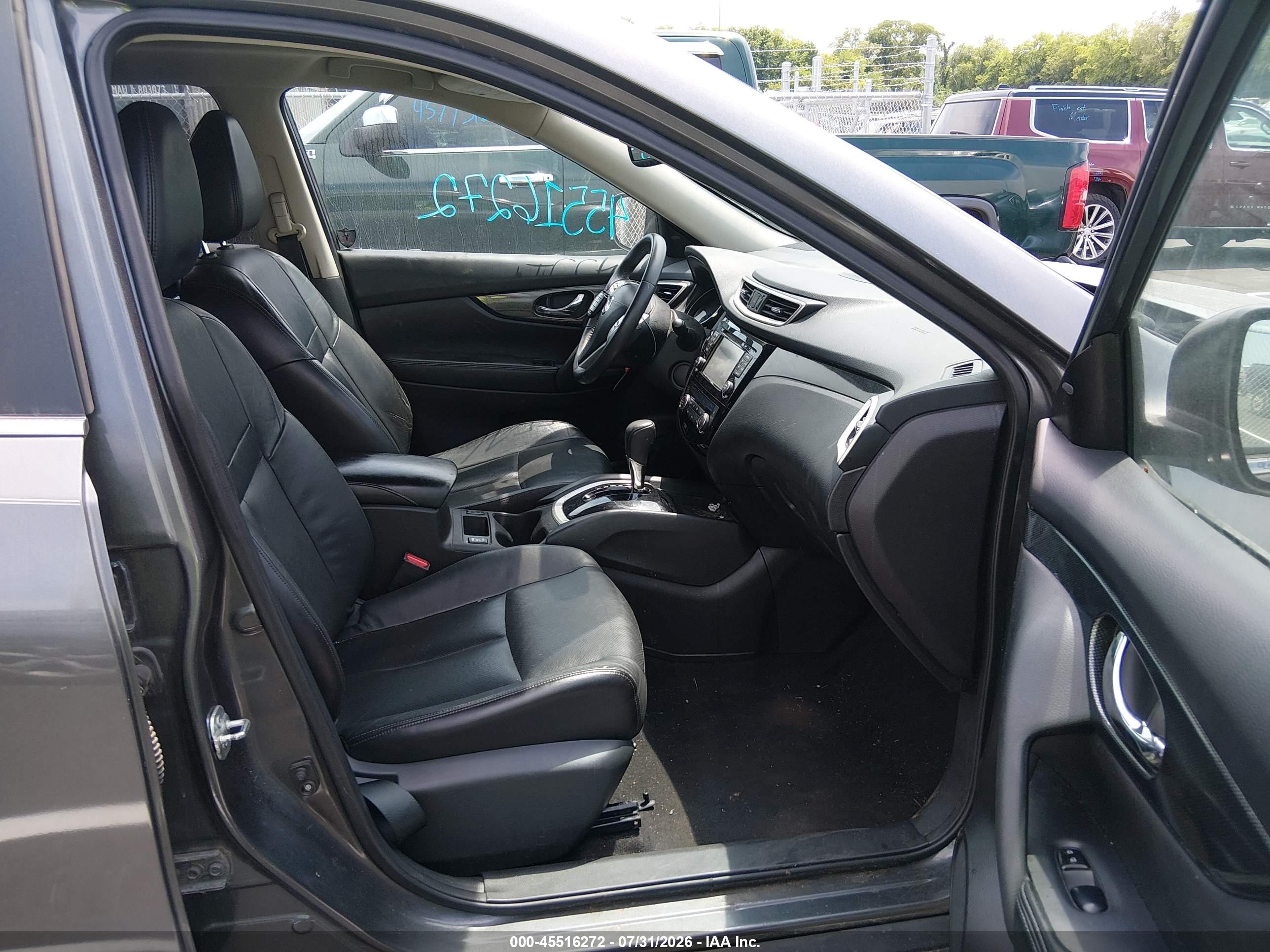 2015 Nissan Rogue Sl Gray vin: 5N1AT2MVXFC799141