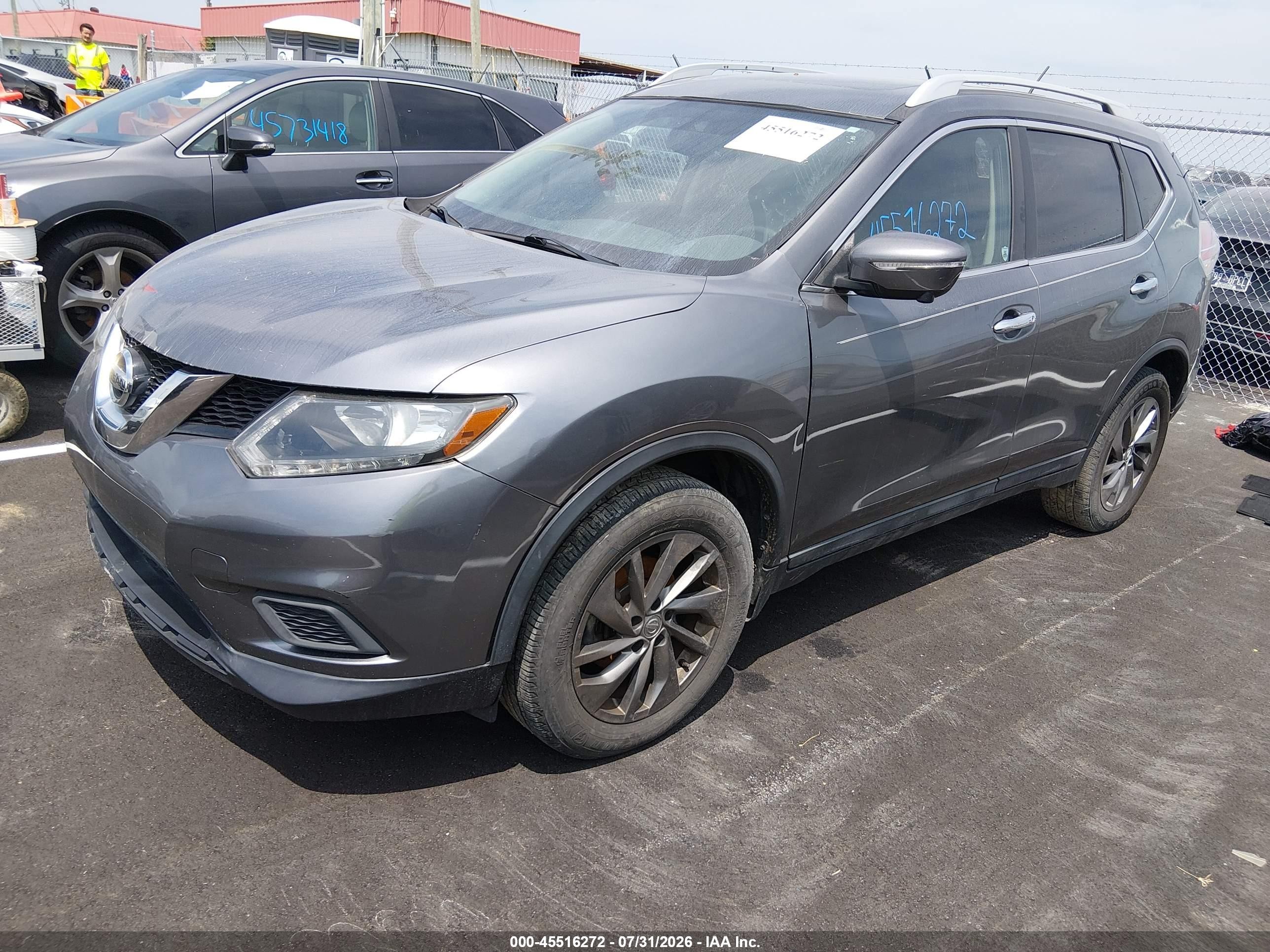 2015 Nissan Rogue Sl Gray vin: 5N1AT2MVXFC799141