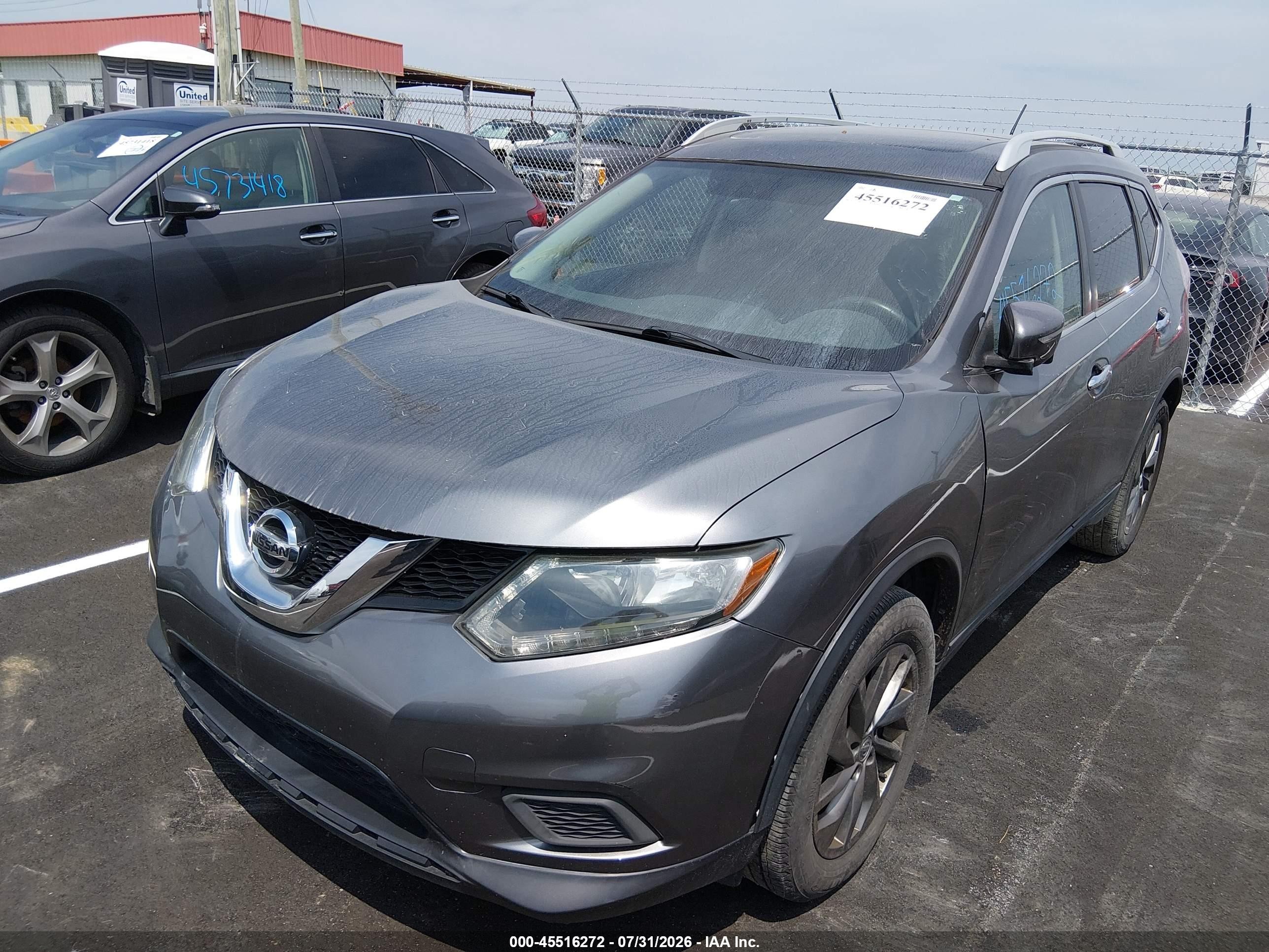 2015 Nissan Rogue Sl Gray vin: 5N1AT2MVXFC799141