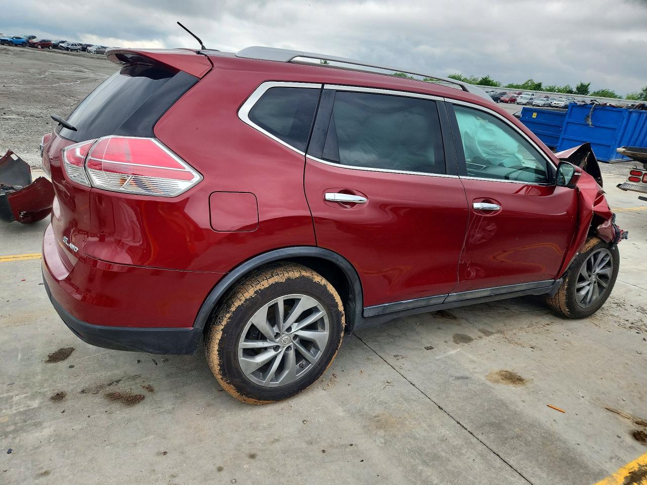 2015 Nissan Rogue Sl Red vin: 5N1AT2MVXFC811708