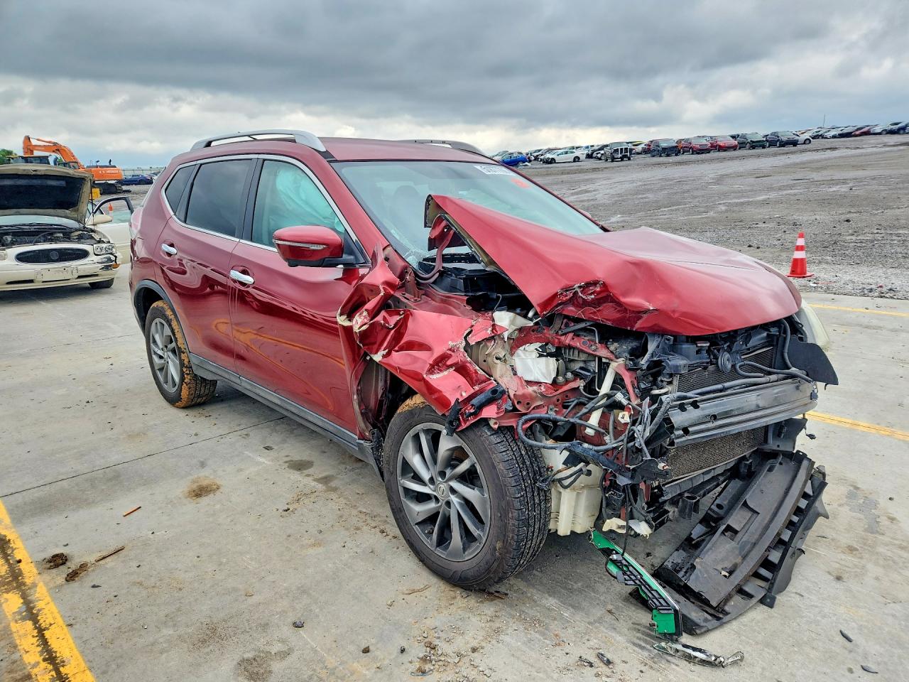 2015 Nissan Rogue Sl Red vin: 5N1AT2MVXFC811708