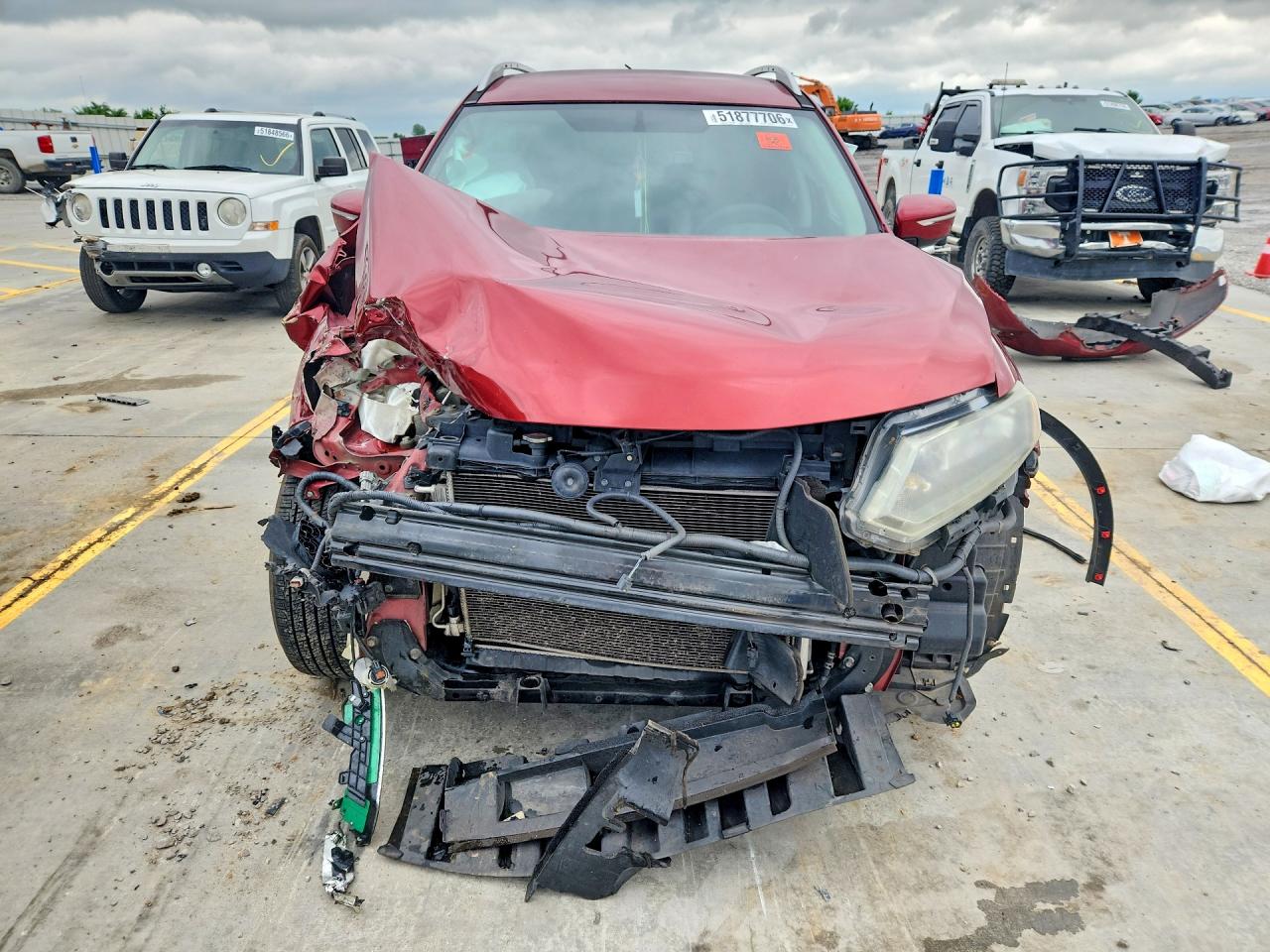 2015 Nissan Rogue Sl Red vin: 5N1AT2MVXFC811708