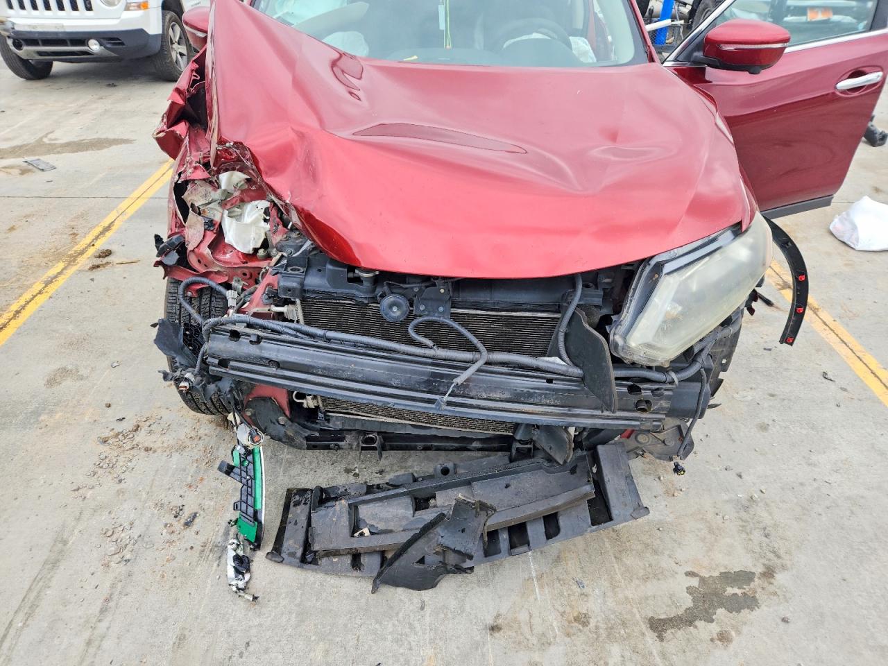 2015 Nissan Rogue Sl Red vin: 5N1AT2MVXFC811708