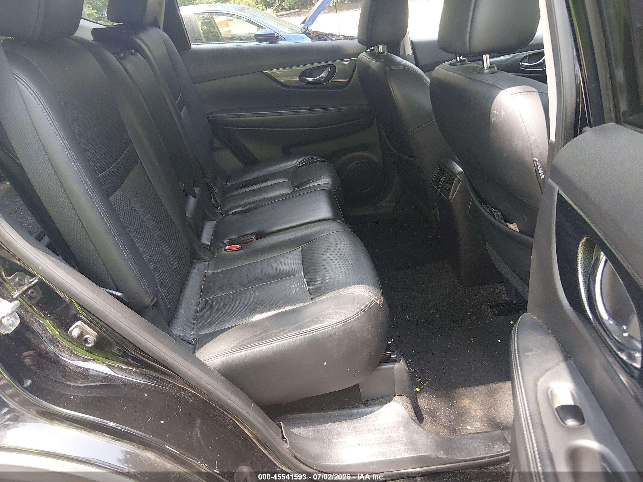 2015 Nissan Rogue Sl Black vin: 5N1AT2MVXFC827097