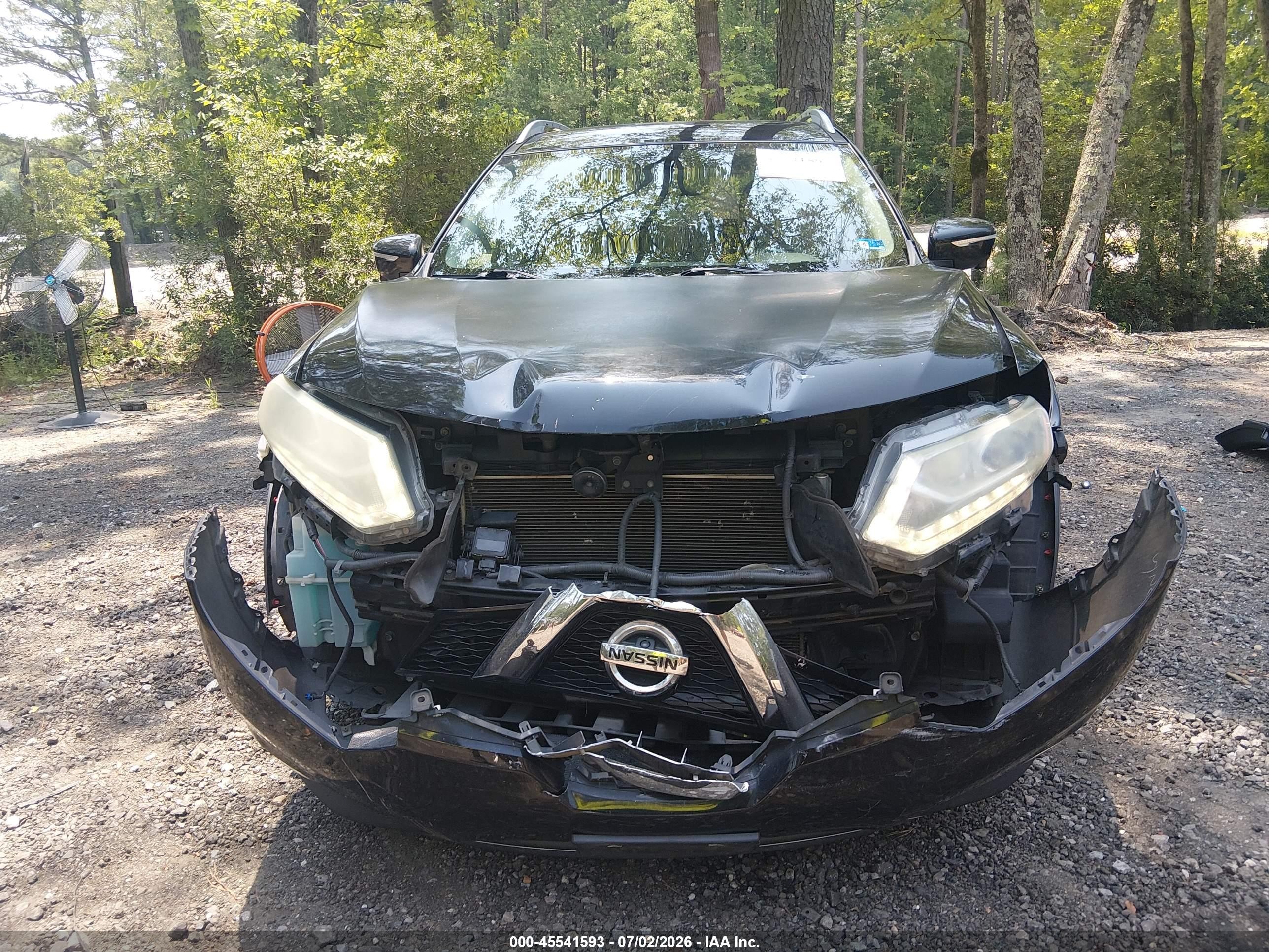 2015 Nissan Rogue Sl Black vin: 5N1AT2MVXFC827097