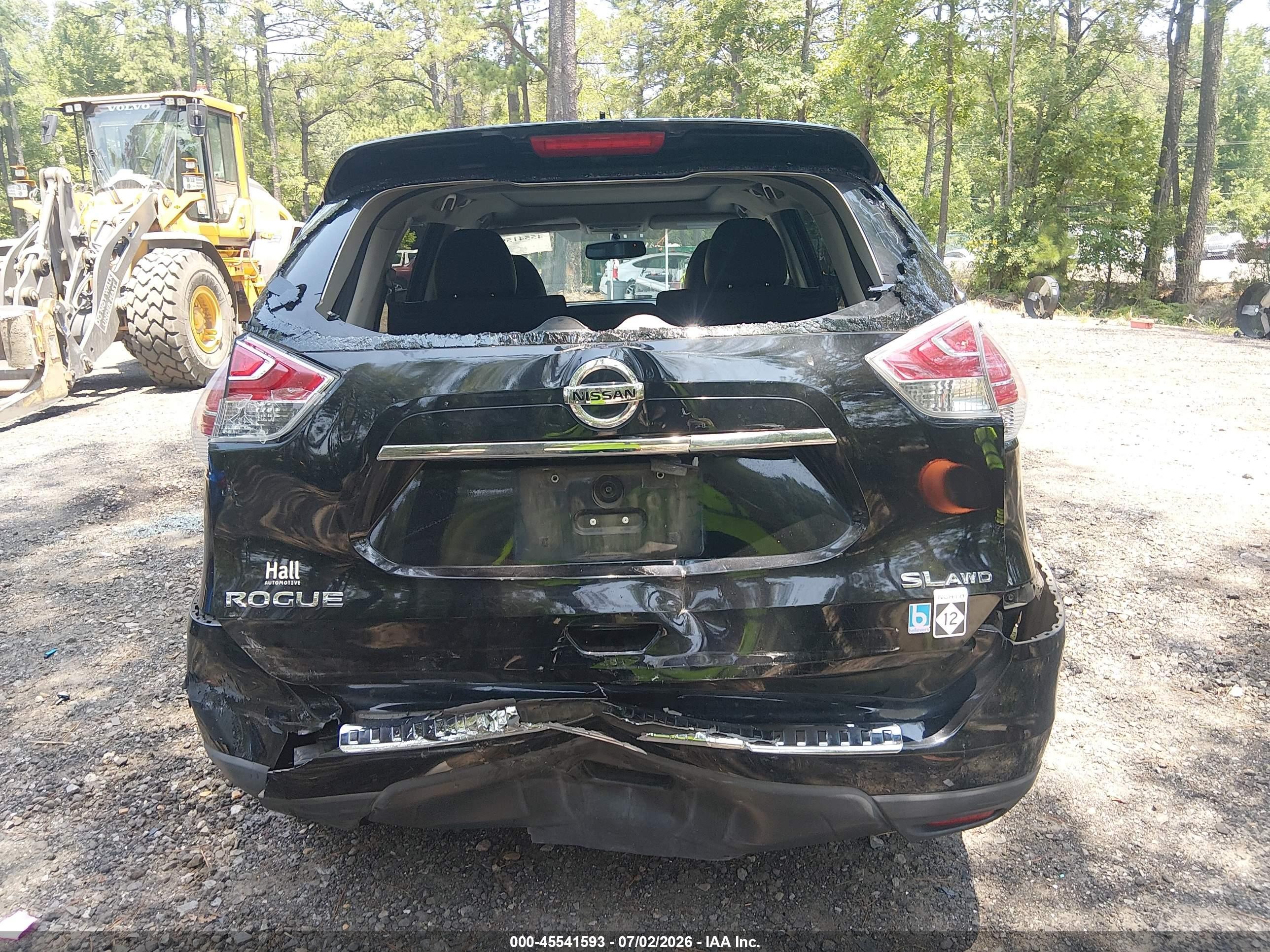 2015 Nissan Rogue Sl Black vin: 5N1AT2MVXFC827097