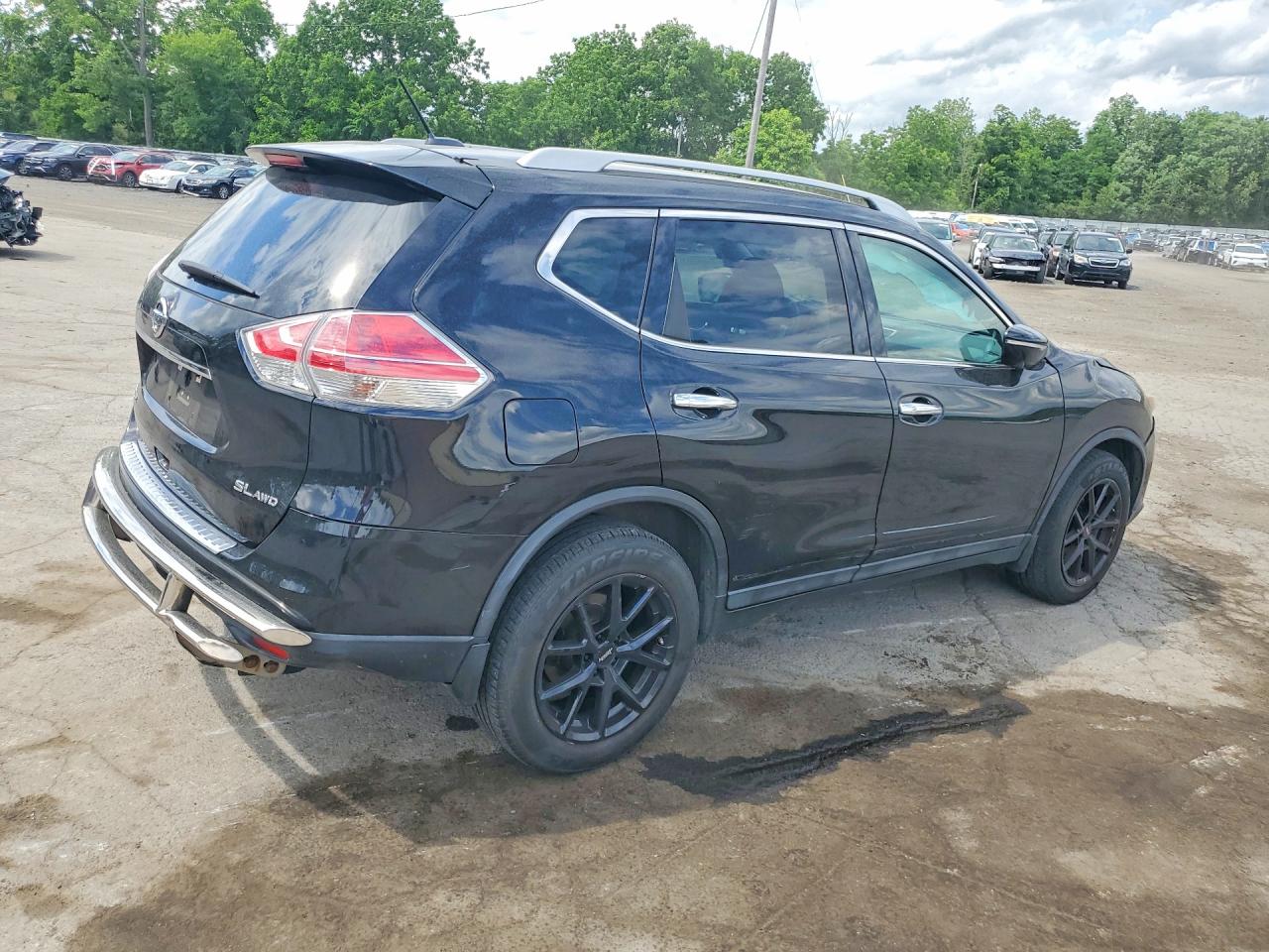 2015 Nissan Rogue Sl Black vin: 5N1AT2MVXFC846300