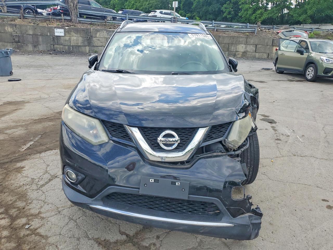 2015 Nissan Rogue Sl Black vin: 5N1AT2MVXFC846300