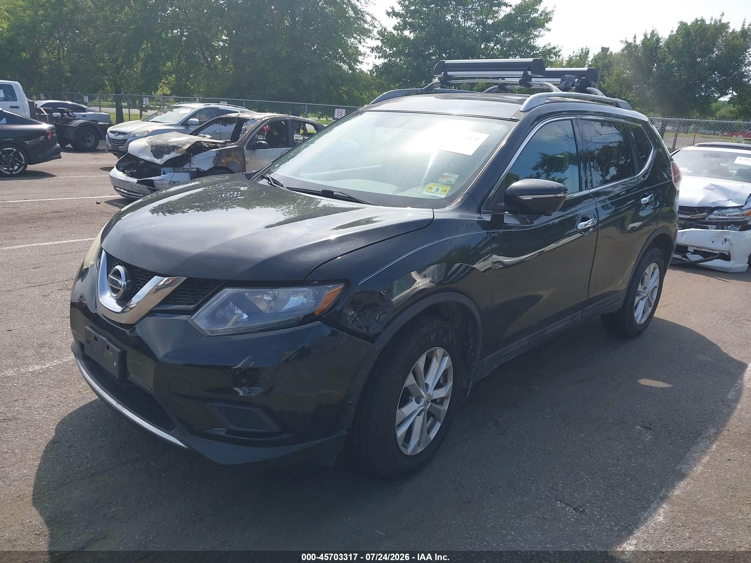 2015 Nissan Rogue Sv Черный vin: 5N1AT2MVXFC854607