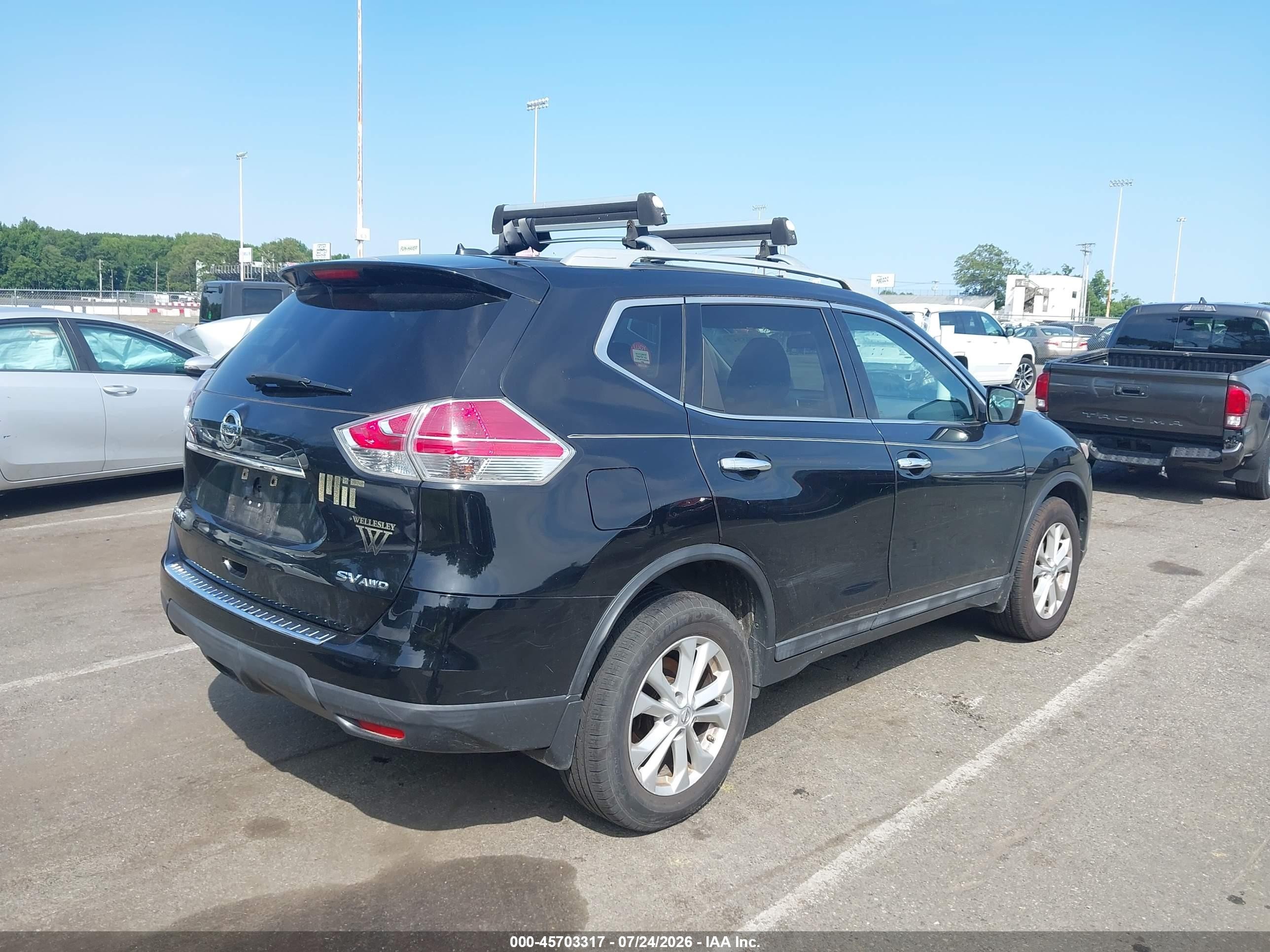 2015 Nissan Rogue Sv Черный vin: 5N1AT2MVXFC854607