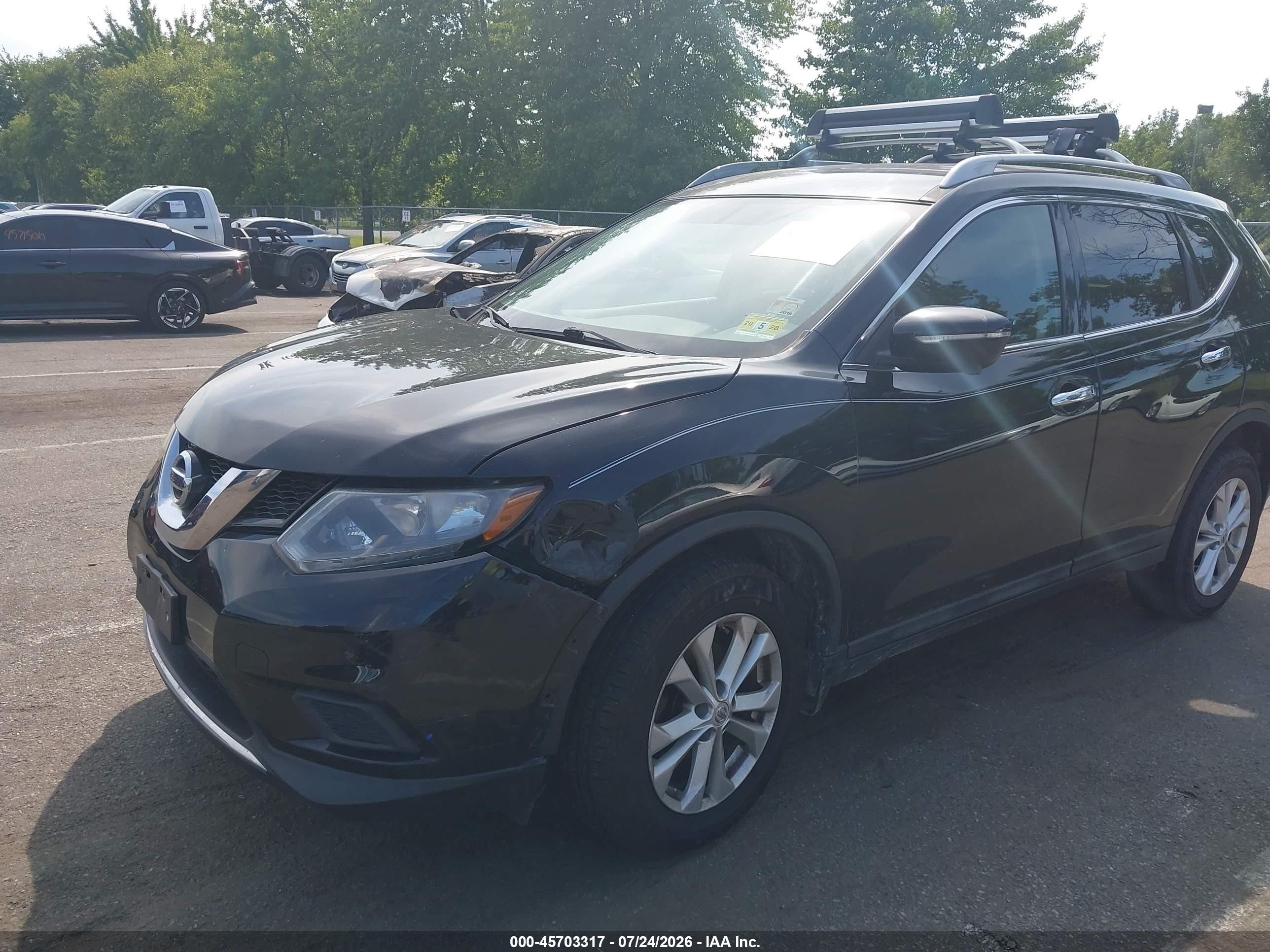 2015 Nissan Rogue Sv Черный vin: 5N1AT2MVXFC854607