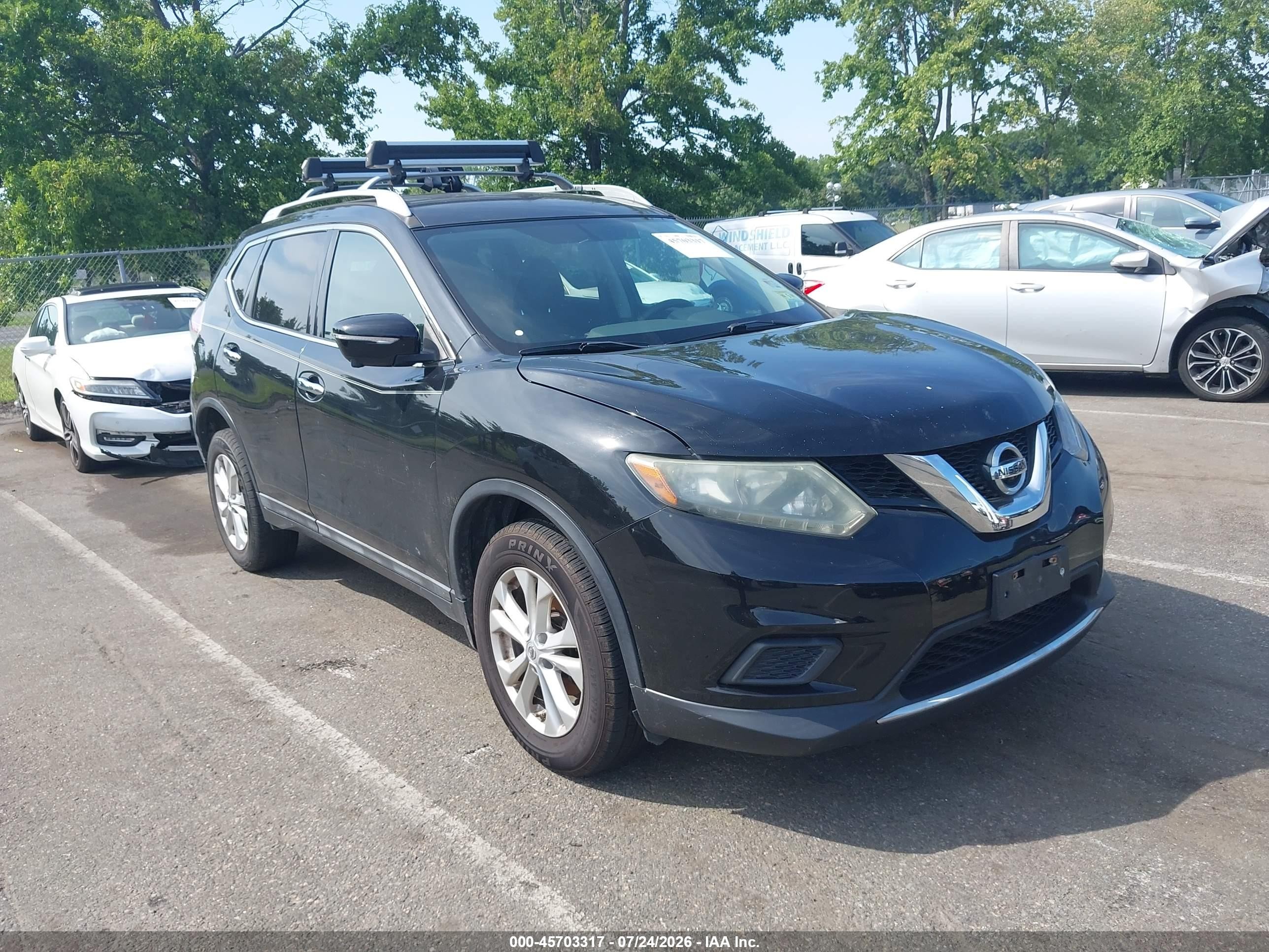 2015 Nissan Rogue Sv Black vin: 5N1AT2MVXFC854607