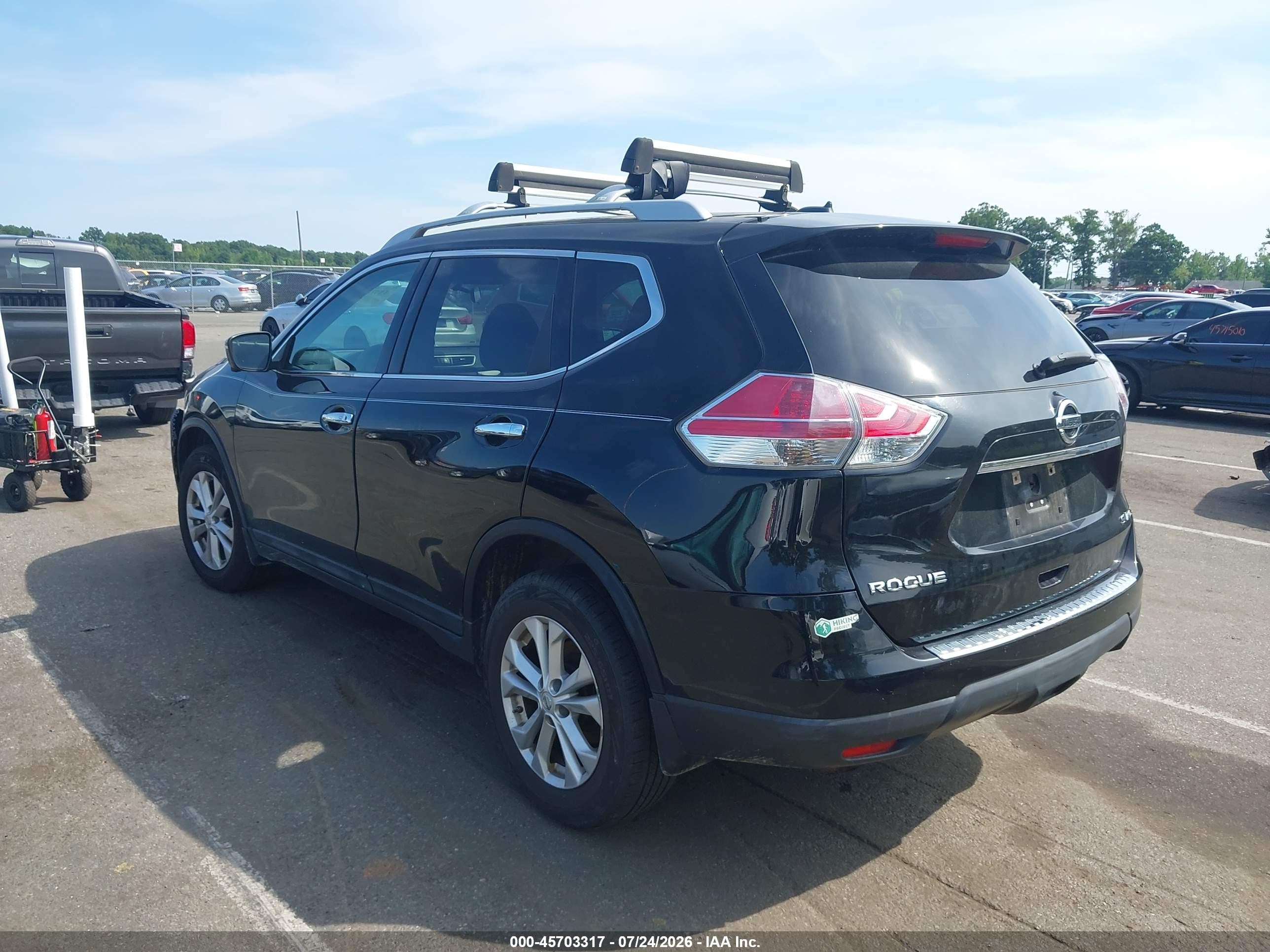 2015 Nissan Rogue Sv Черный vin: 5N1AT2MVXFC854607