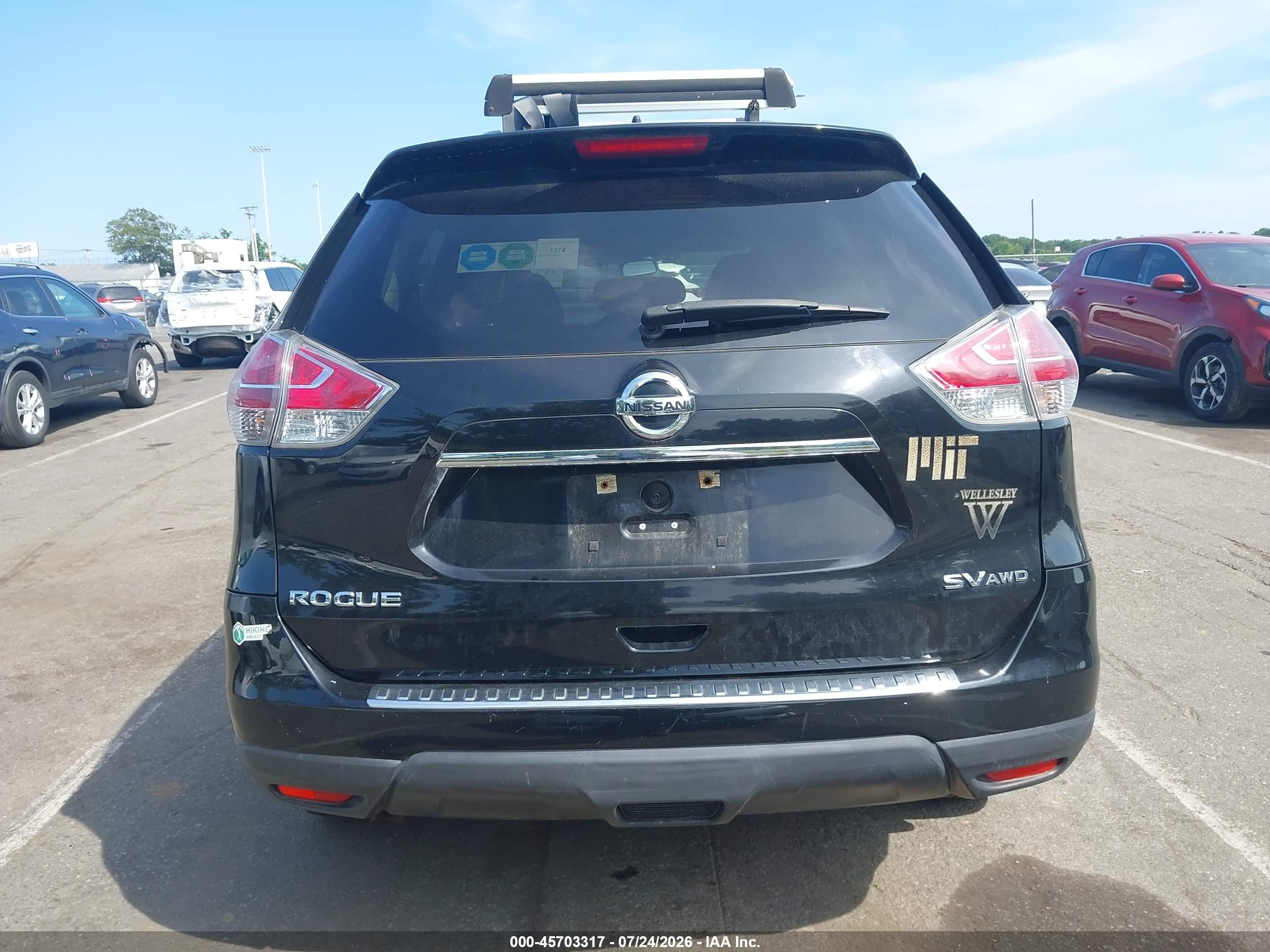 2015 Nissan Rogue Sv Черный vin: 5N1AT2MVXFC854607