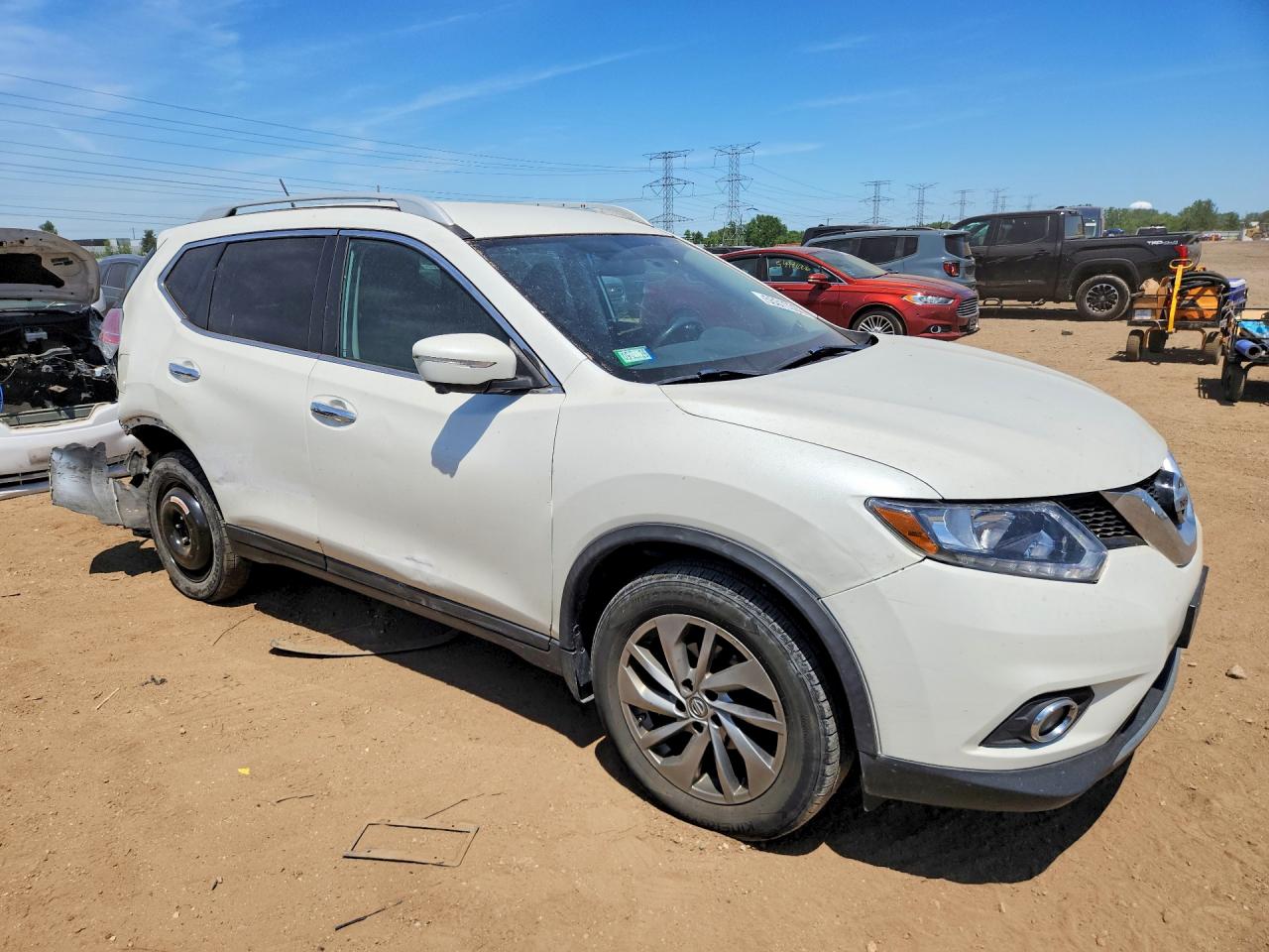 2015 Nissan Rogue Sl White vin: 5N1AT2MVXFC875084