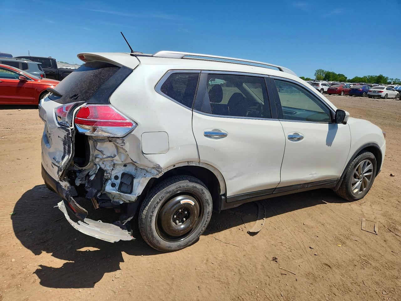 2015 Nissan Rogue Sl White vin: 5N1AT2MVXFC875084