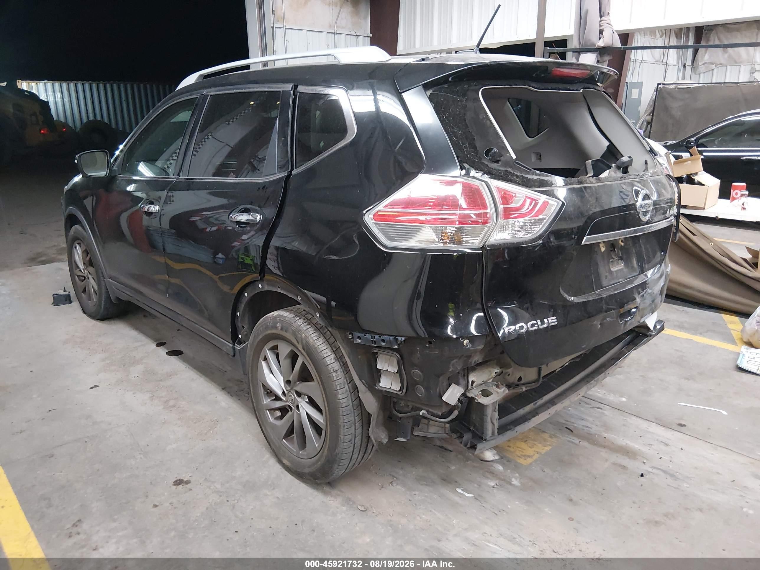 2015 Nissan Rogue Sl Черный vin: 5N1AT2MVXFC876011