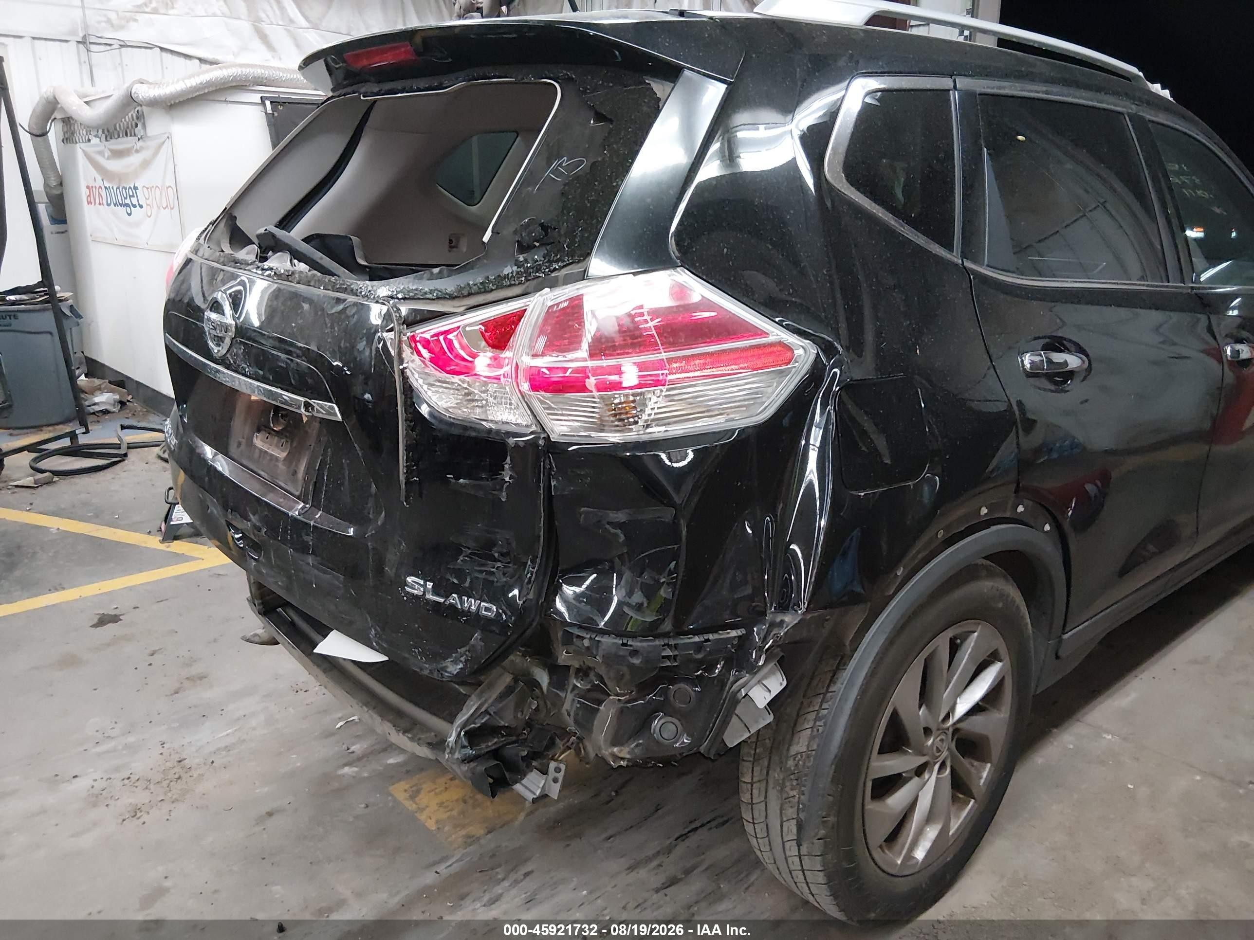 2015 Nissan Rogue Sl Черный vin: 5N1AT2MVXFC876011