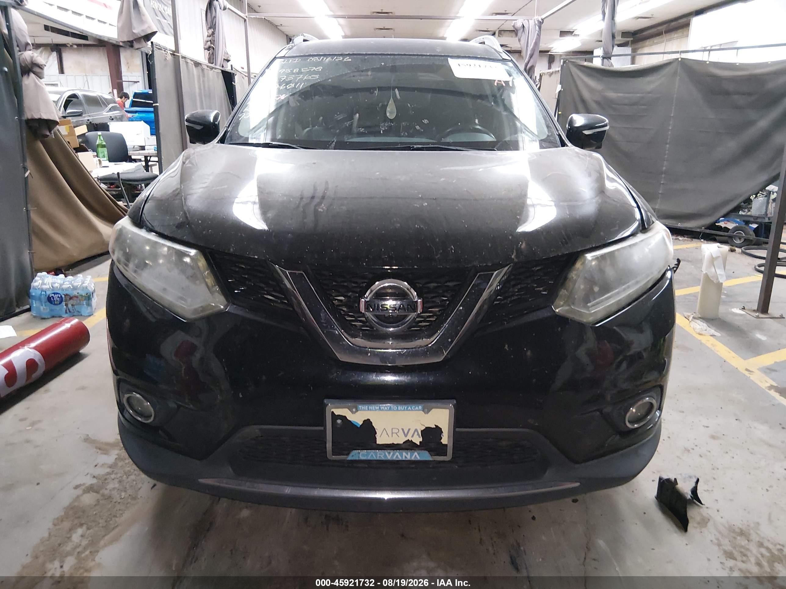 2015 Nissan Rogue Sl Черный vin: 5N1AT2MVXFC876011