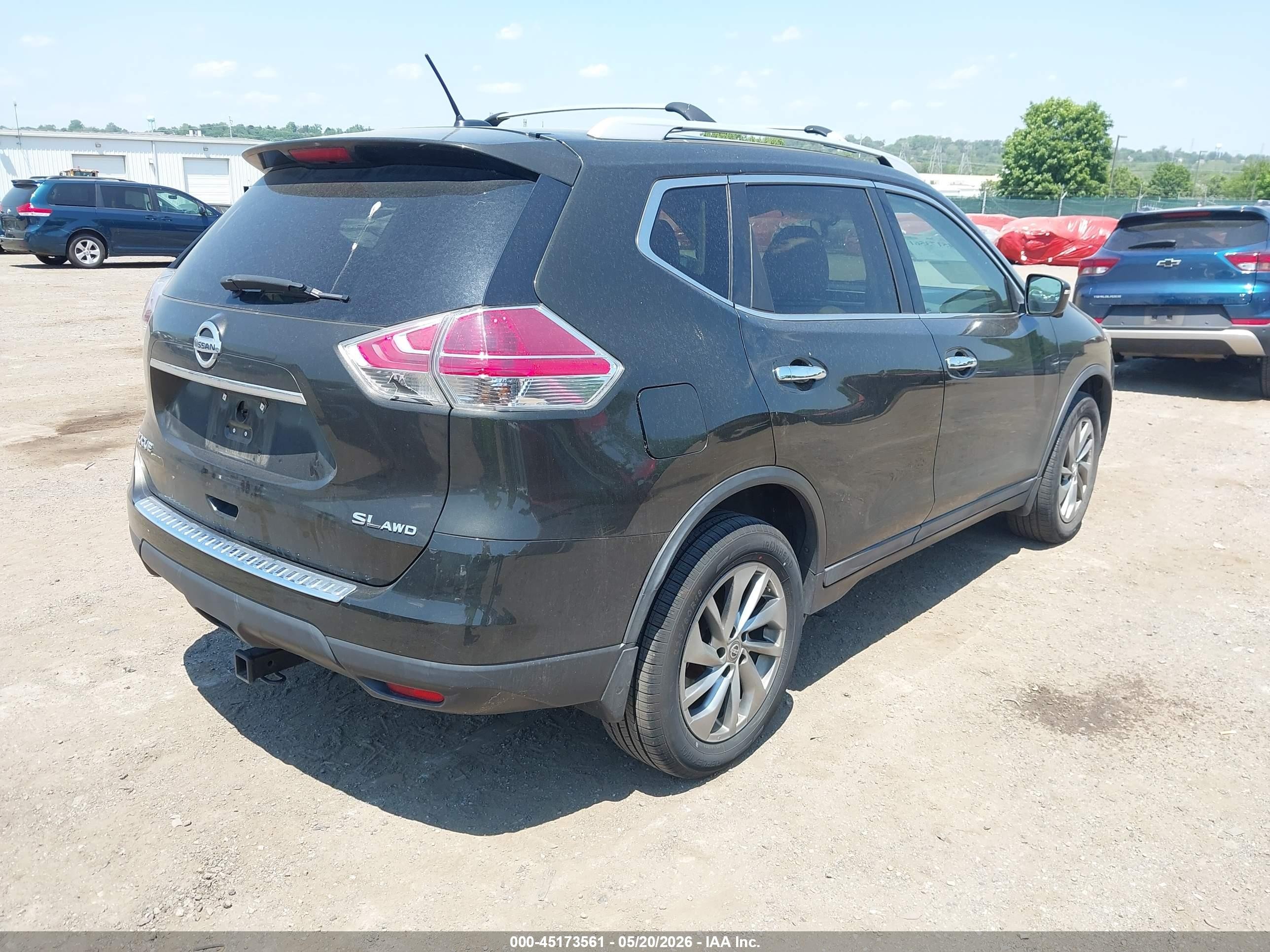 2015 Nissan Rogue Sl Серый vin: 5N1AT2MVXFC886621