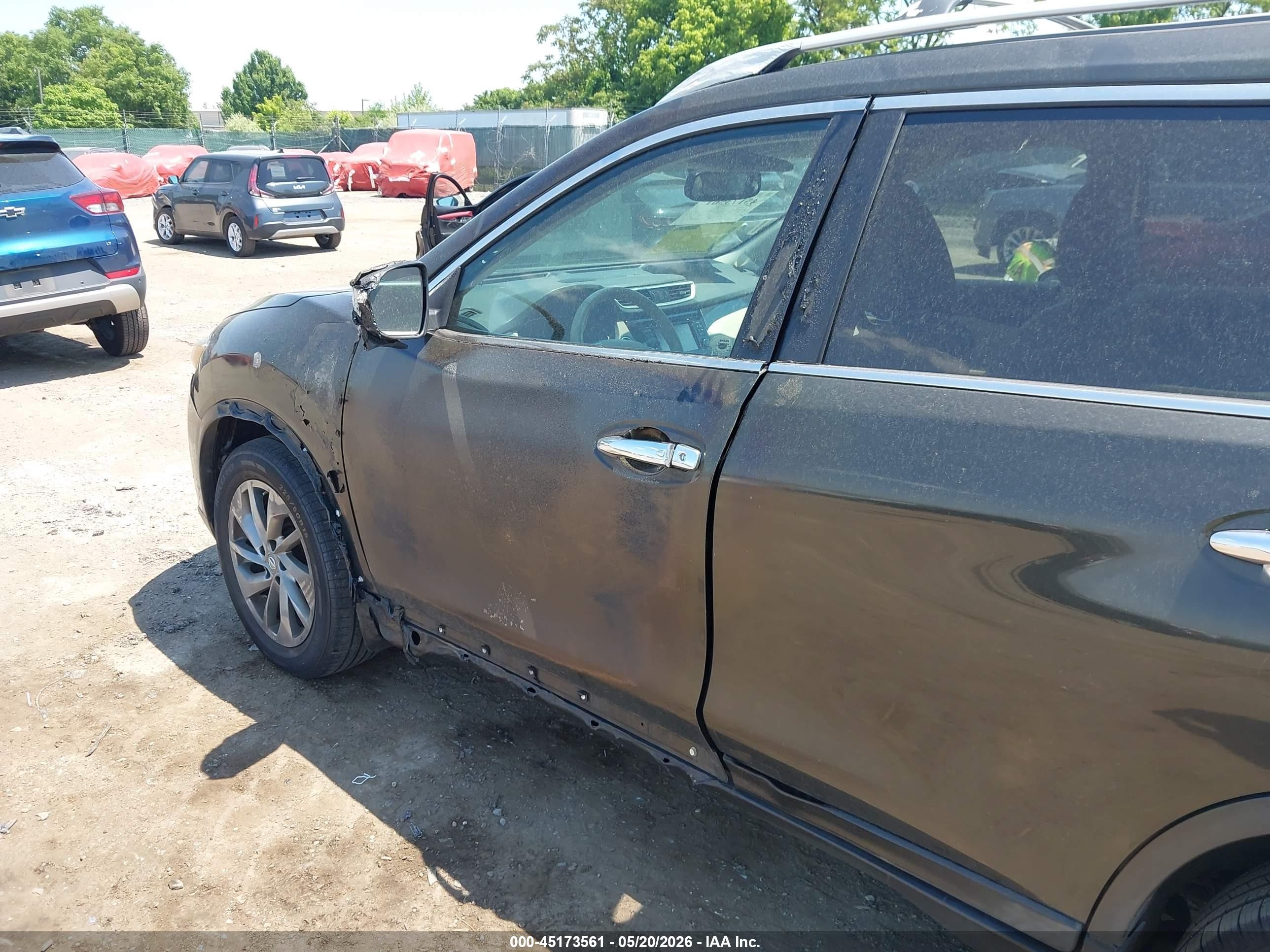 2015 Nissan Rogue Sl Серый vin: 5N1AT2MVXFC886621