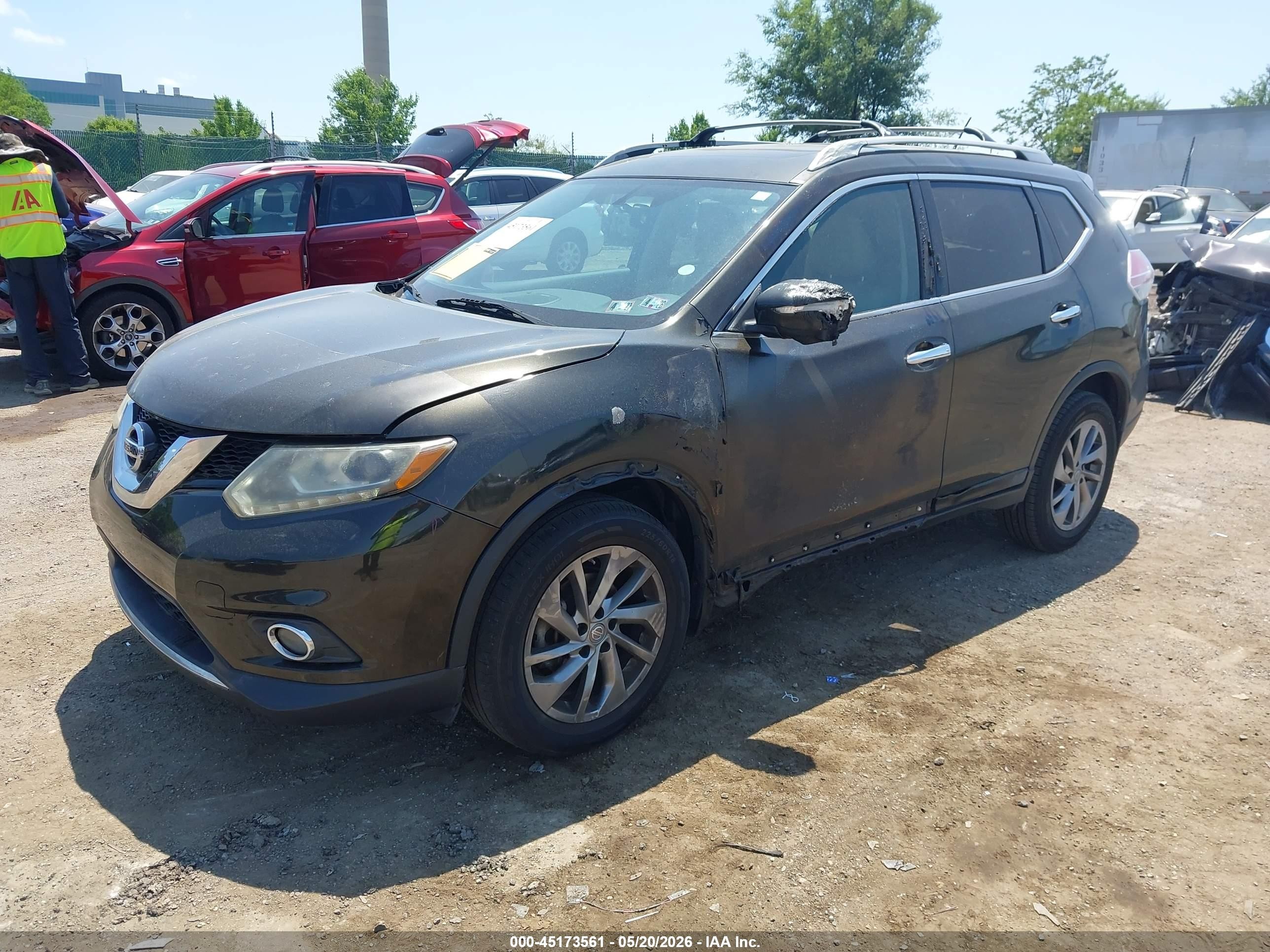2015 Nissan Rogue Sl Серый vin: 5N1AT2MVXFC886621