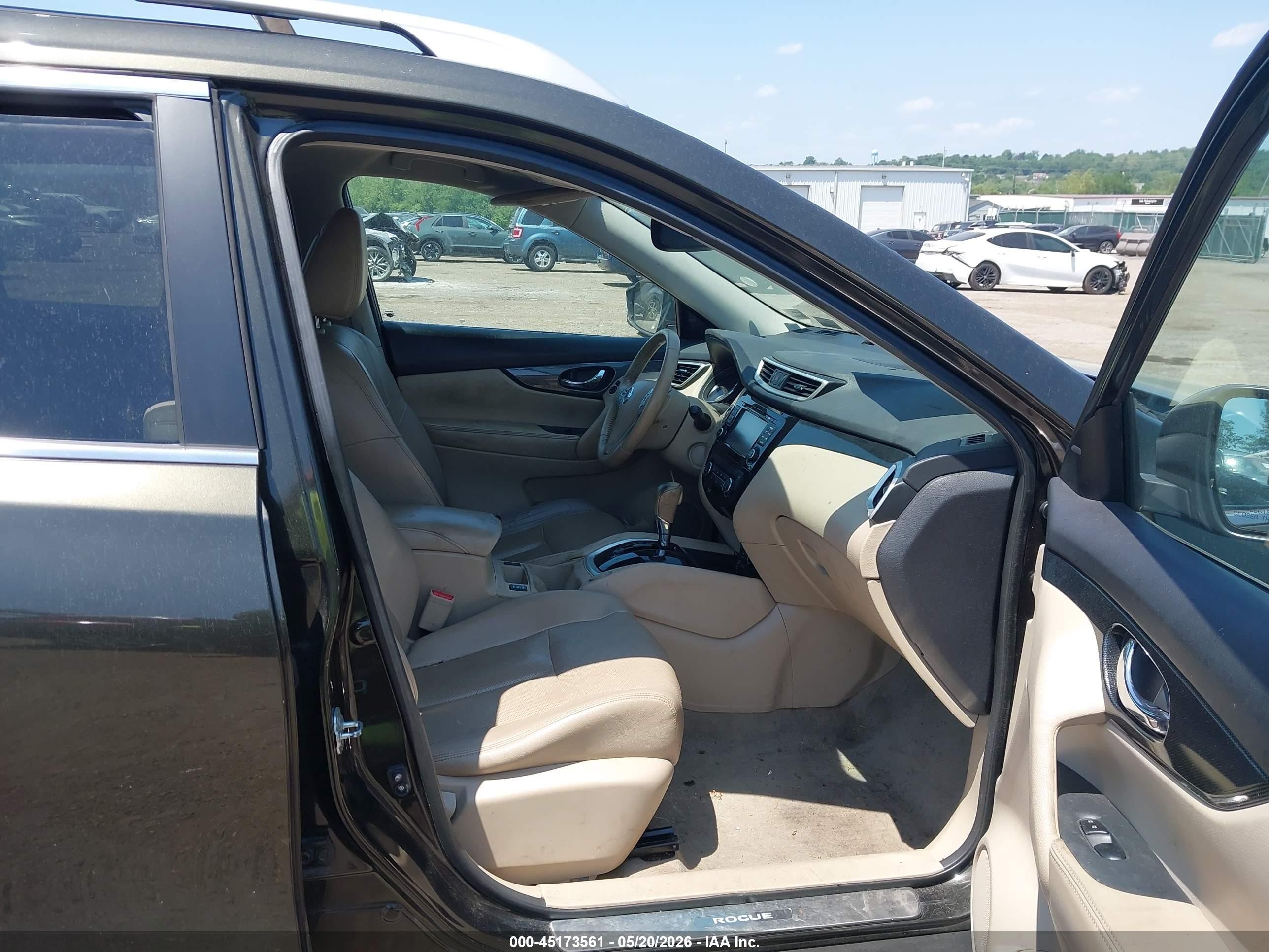 2015 Nissan Rogue Sl Серый vin: 5N1AT2MVXFC886621