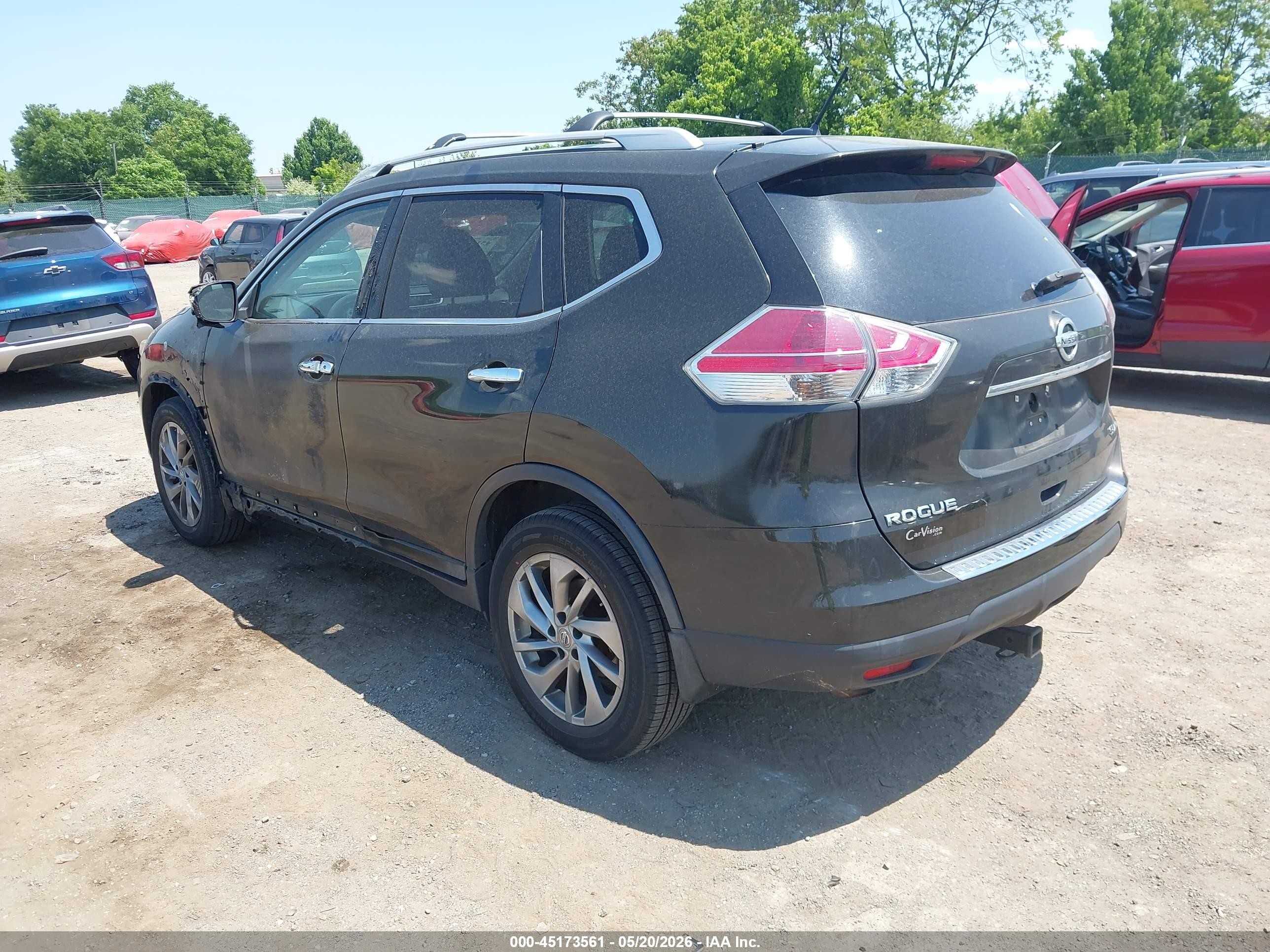 2015 Nissan Rogue Sl Серый vin: 5N1AT2MVXFC886621