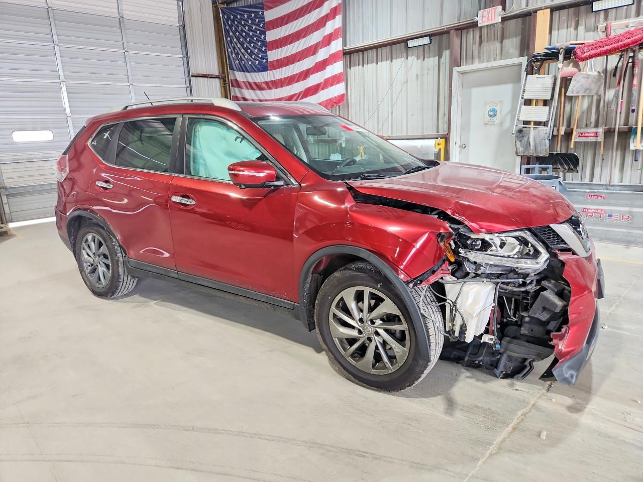 2015 Nissan Rogue Sl Burgundy vin: 5N1AT2MVXFC897487