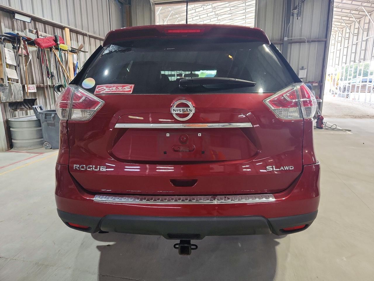 2015 Nissan Rogue Sl Burgundy vin: 5N1AT2MVXFC897487