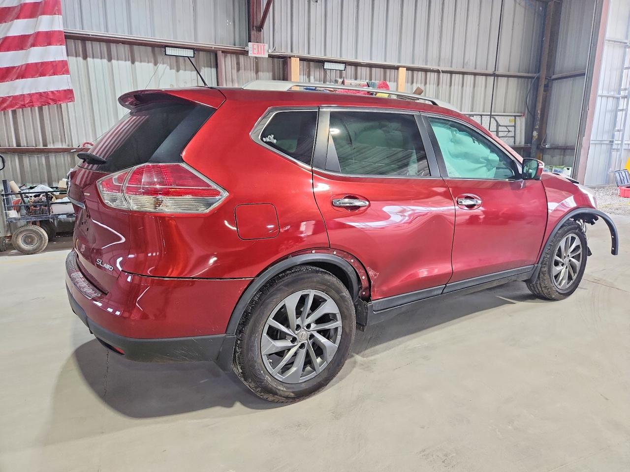 2015 Nissan Rogue Sl Burgundy vin: 5N1AT2MVXFC897487